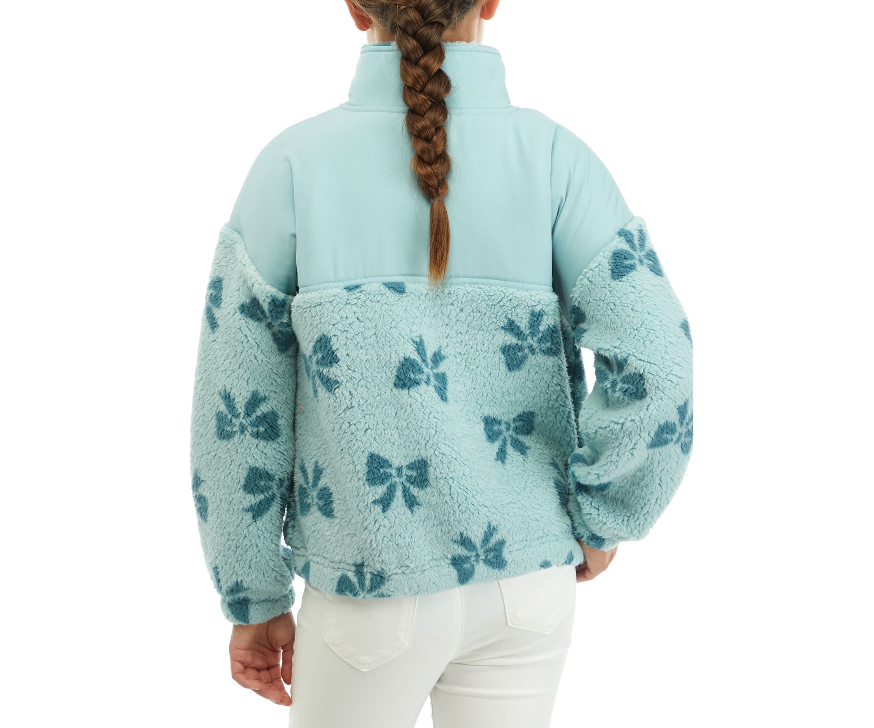 Girls 7-16 Printed Sherpa Pullover