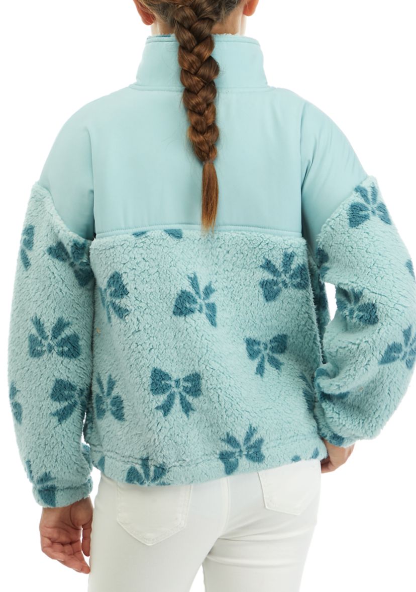 Girls 7-16 Printed Sherpa Pullover