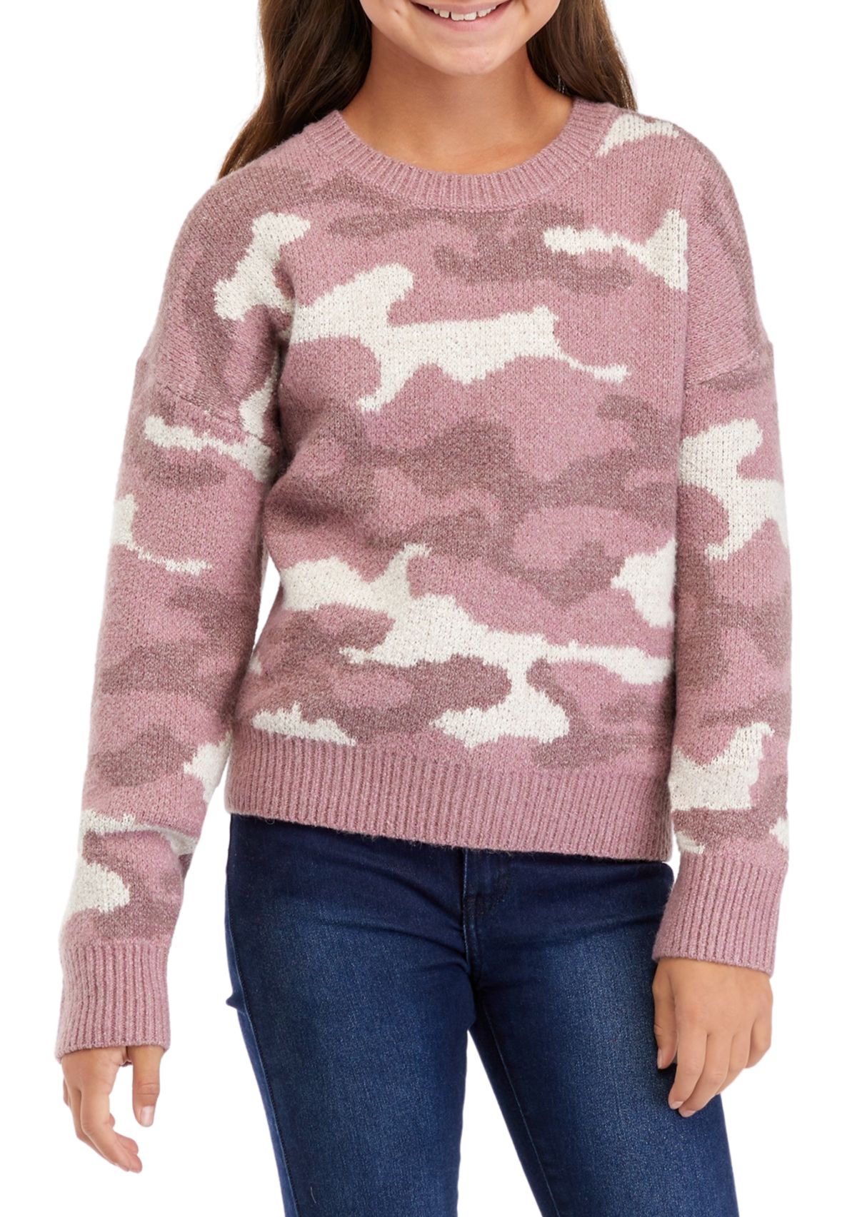 Girls 4-6x Printed Jacquard Sweater