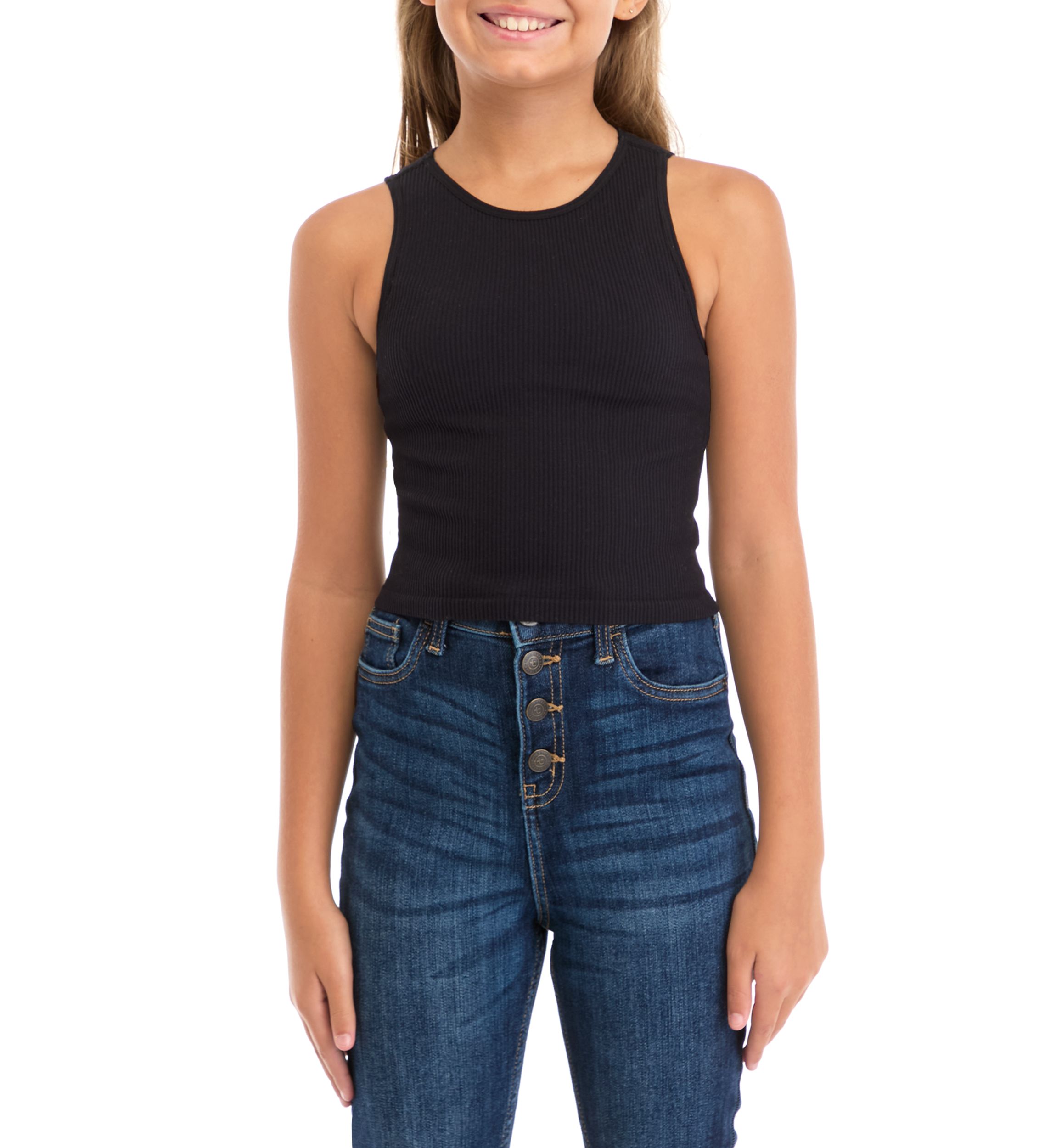 Girls 7-16 Cropped Seamless Tank Top