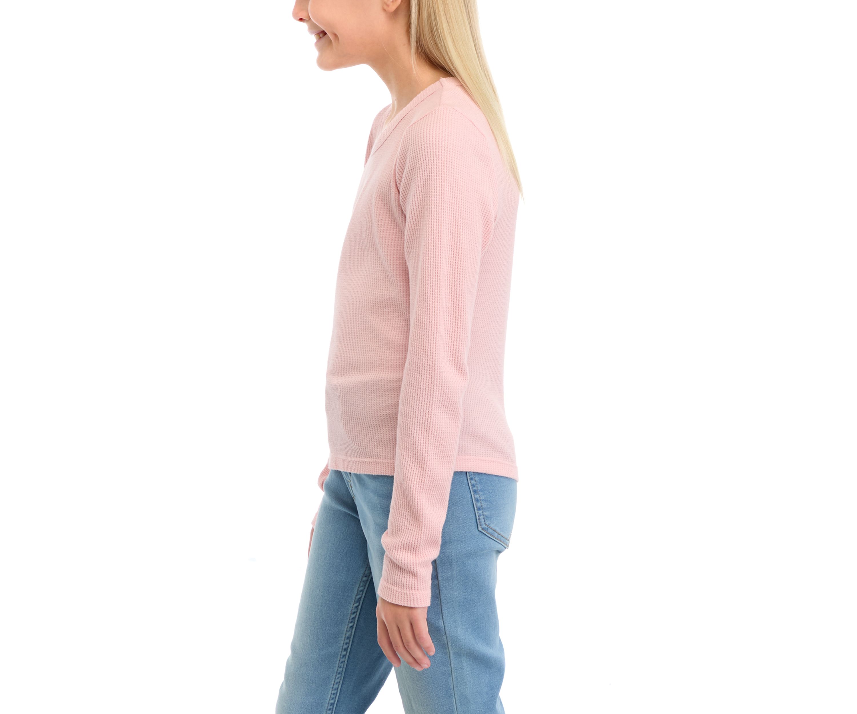 Girls 7-16 Thermal Knit Crew Neck T-Shirt