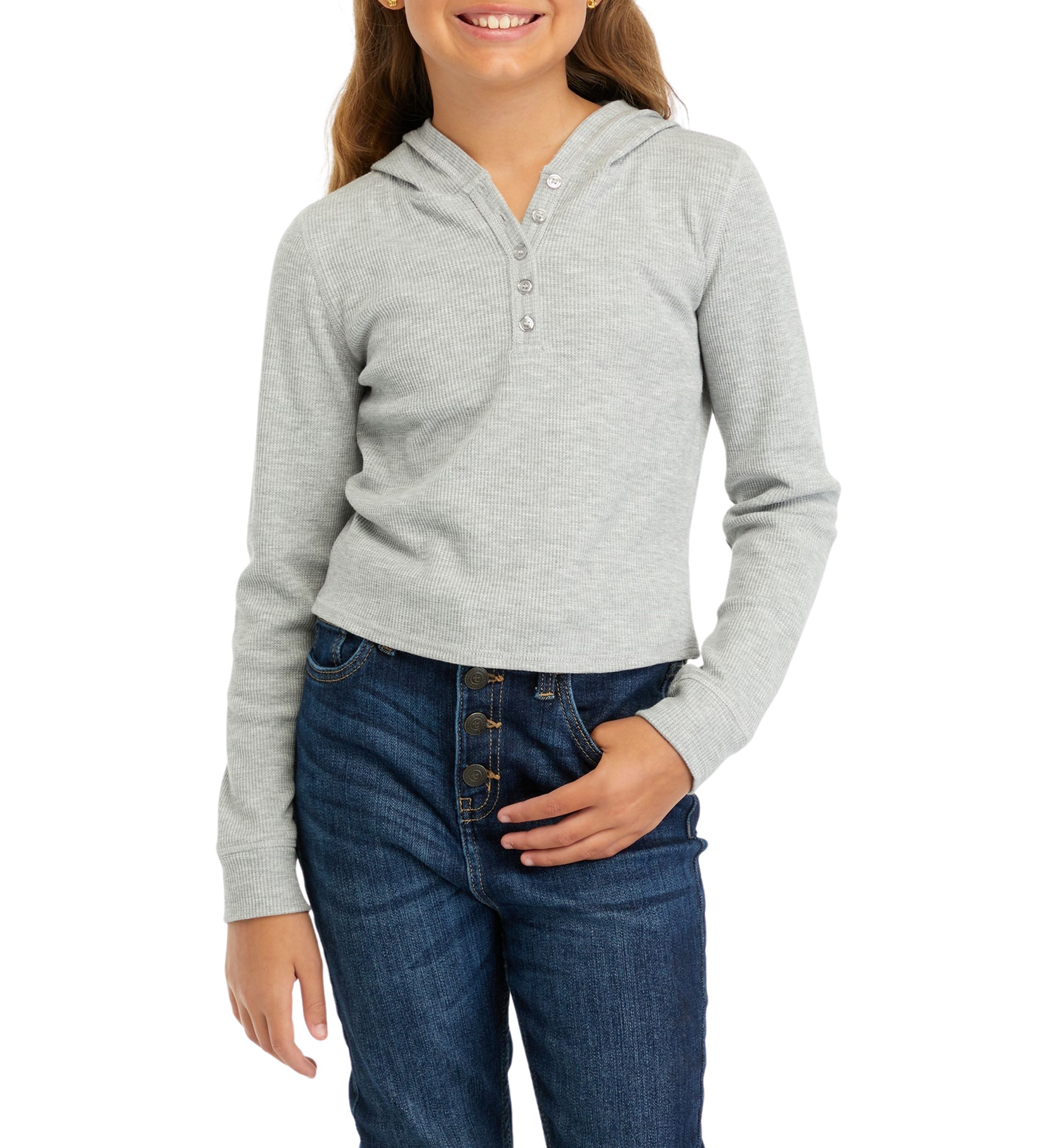 Girls 7-16 Thermal Knit Hoodie