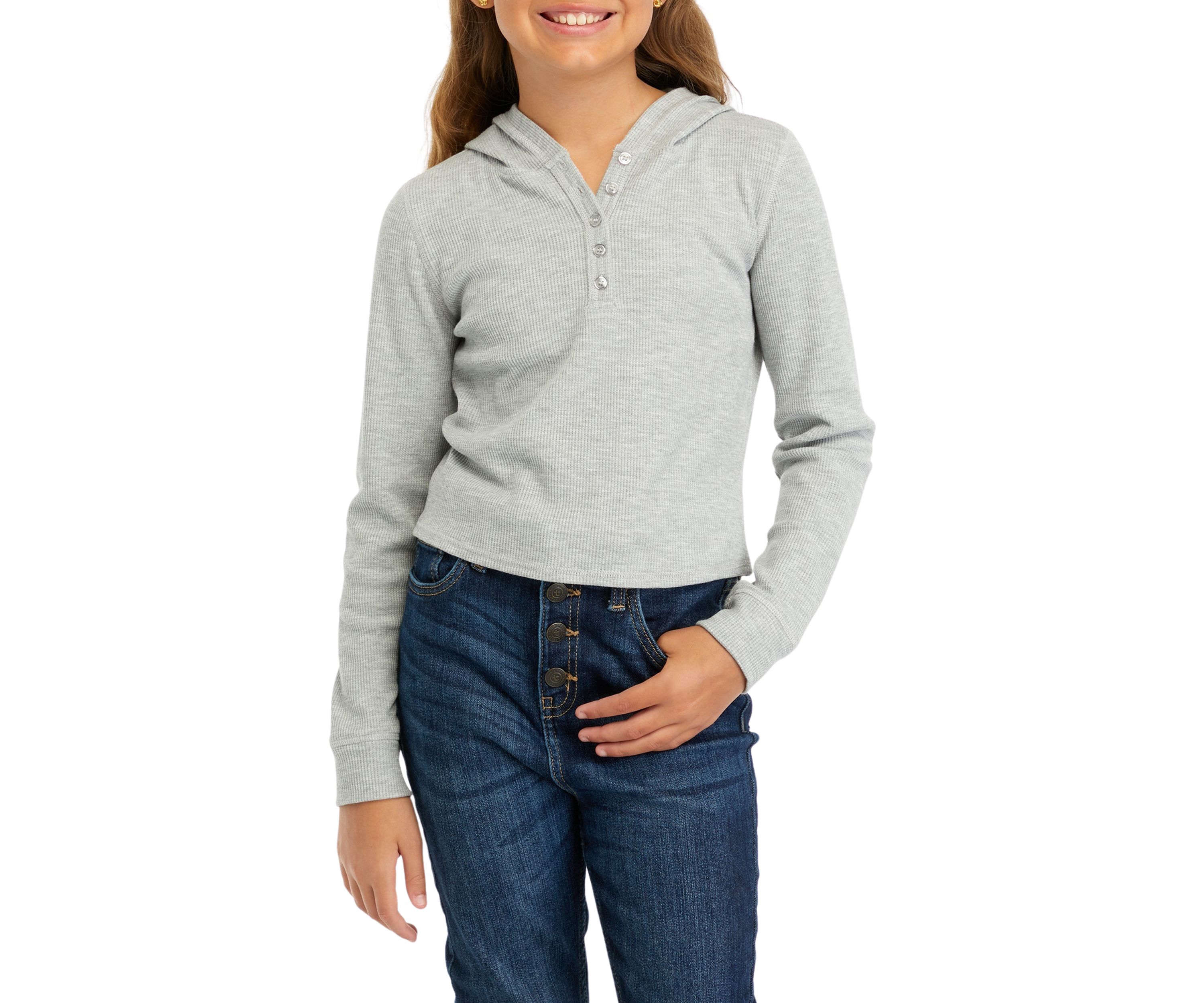 Girls 7-16 Thermal Knit Hoodie