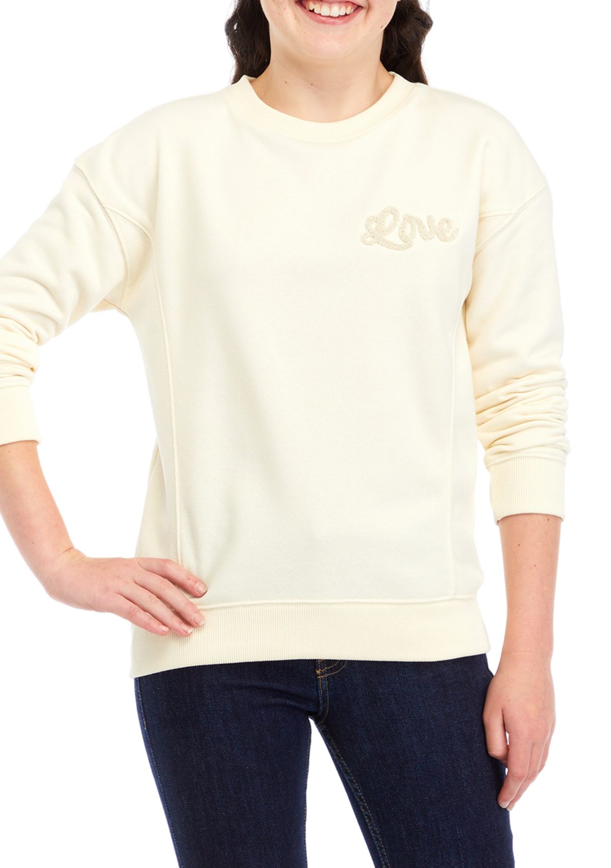 Girls 7-16 Crew Neck Tunic Sweatshirt