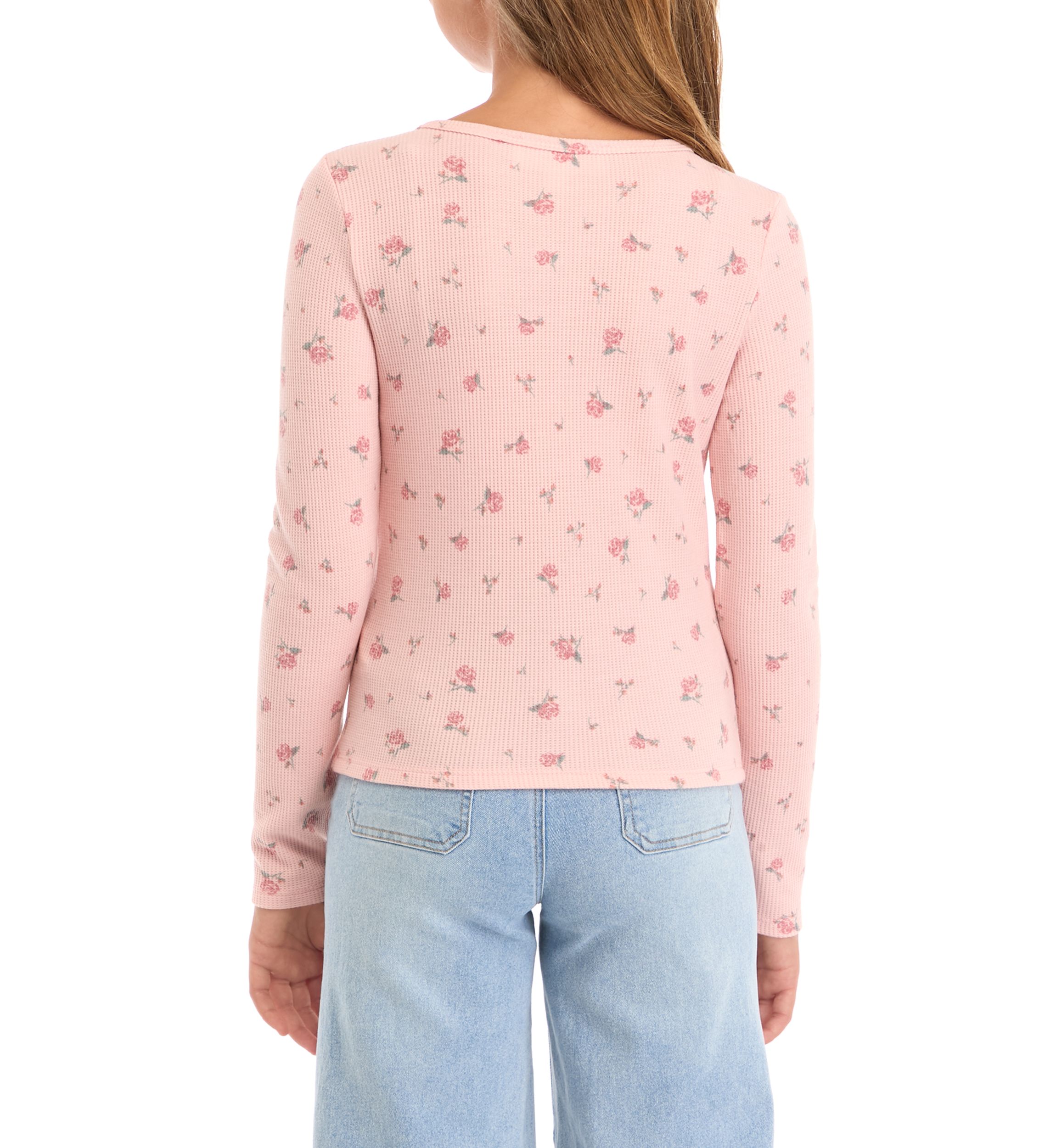 Girls 7-16 Thermal Knit Henley Top