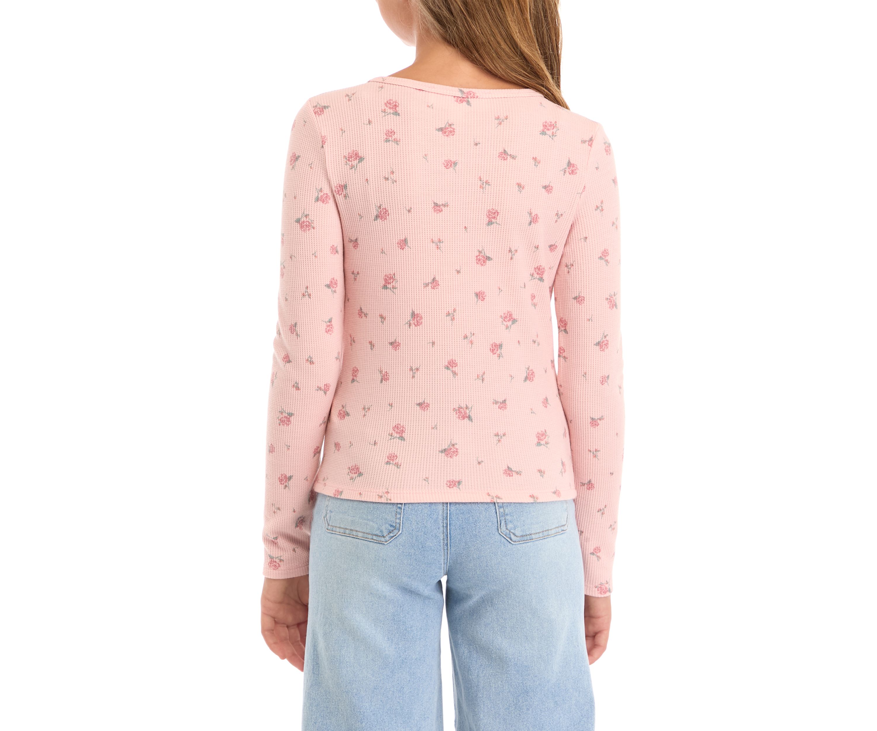 Girls 7-16 Thermal Knit Henley Top