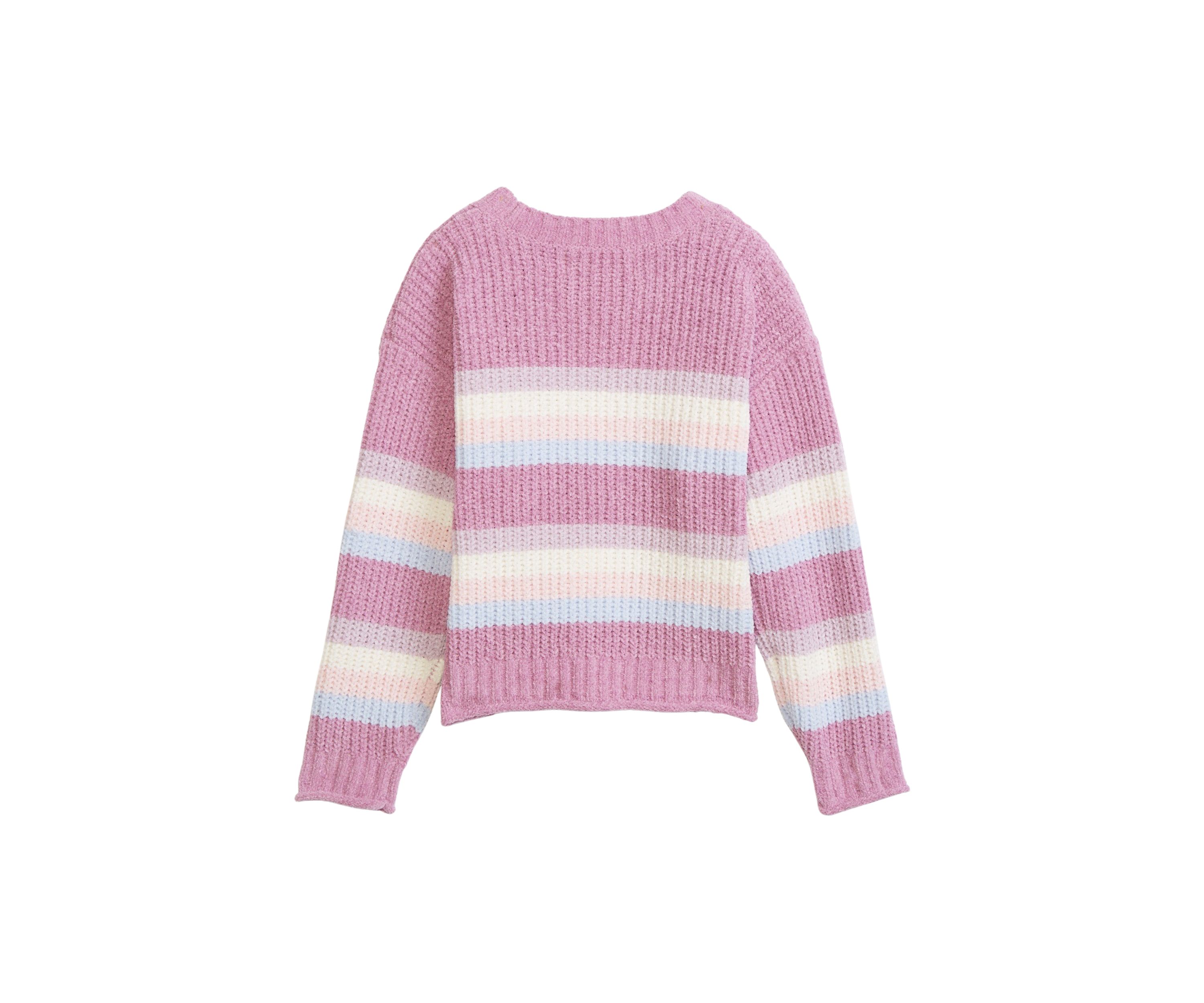 Girls 4-6x Striped Crew Neck Sweater