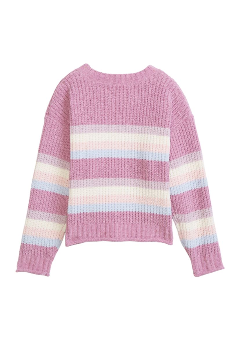 Girls 4-6x Striped Crew Neck Sweater