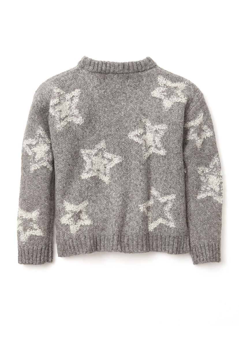 Girls 4-6x Allover Print Stars Sweater