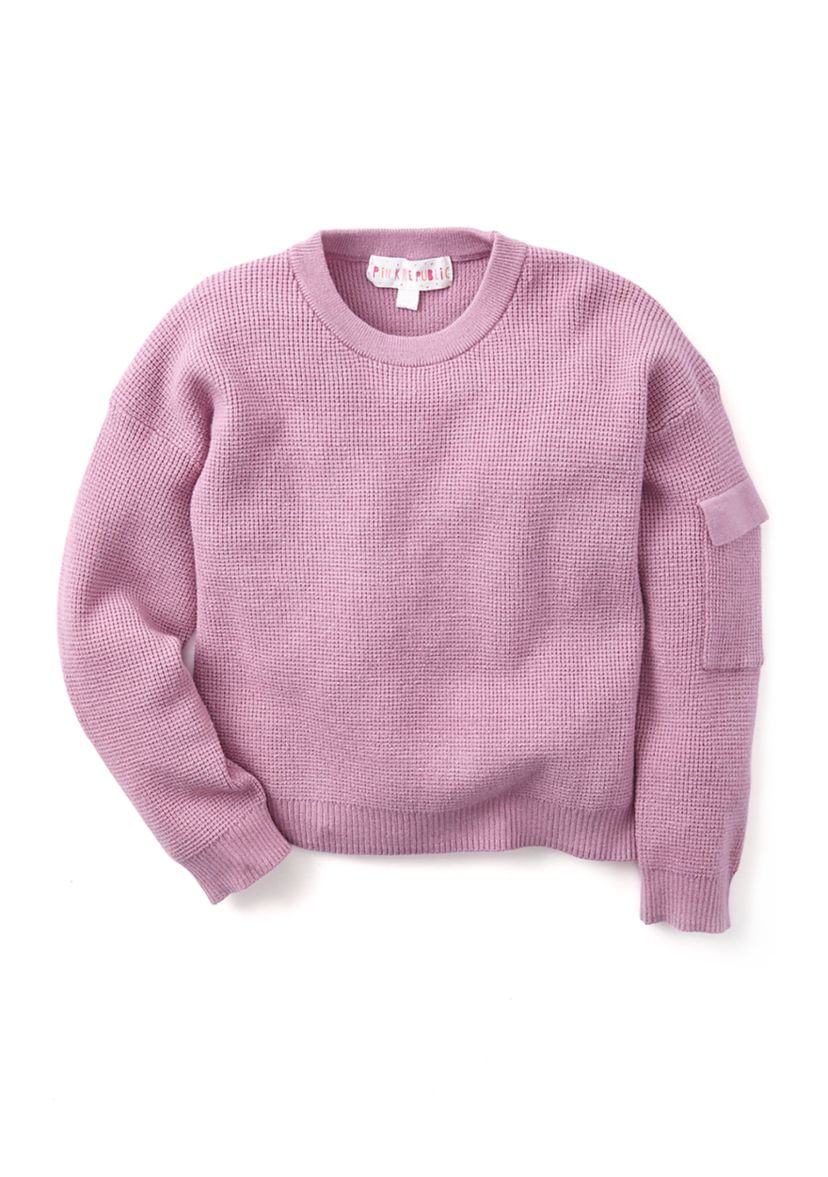Girls 4-6x Crew Neck Solid Sweater 