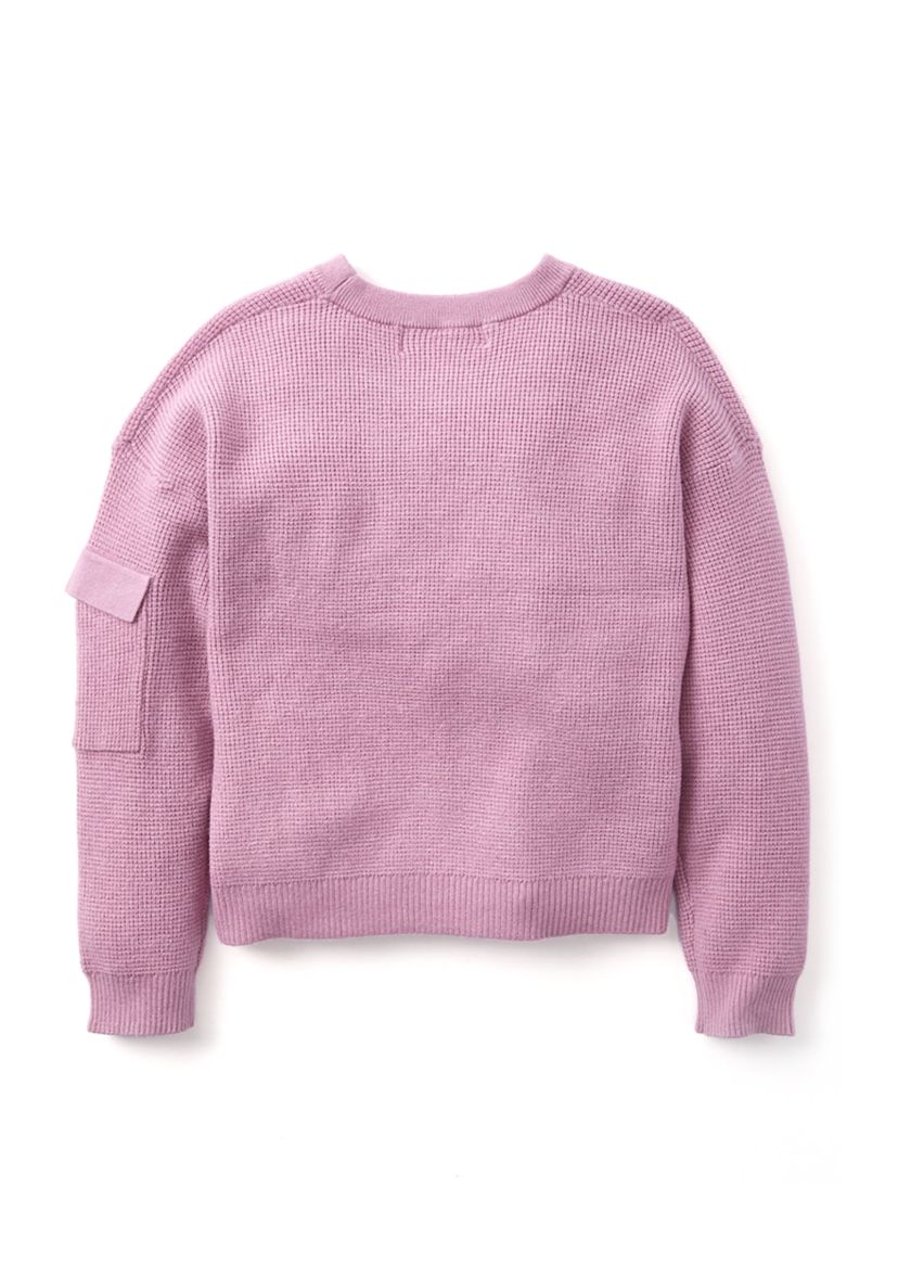 Girls 4-6x Crew Neck Solid Sweater 