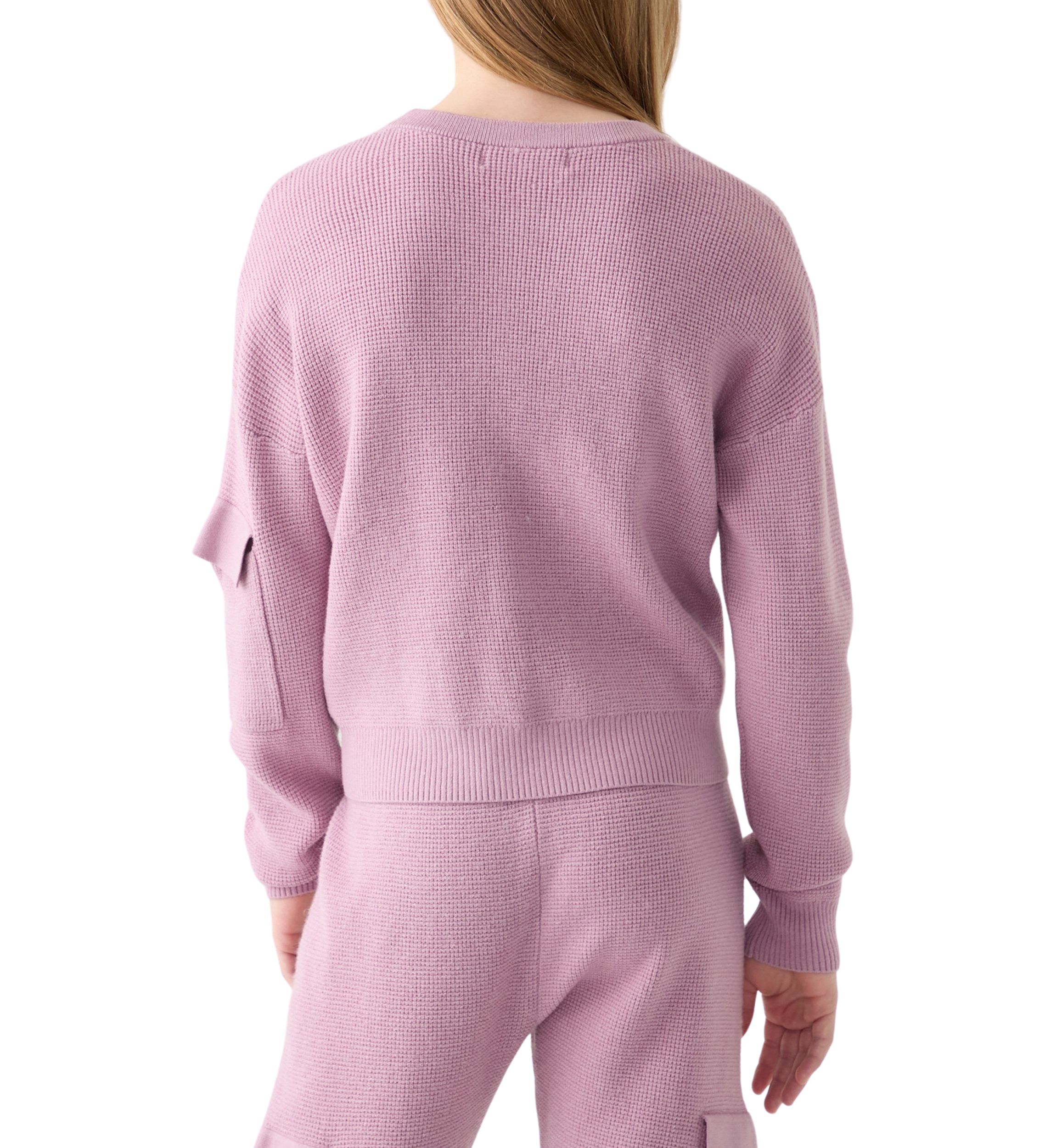 Girls 7-16 Crew Neck Solid Sweater