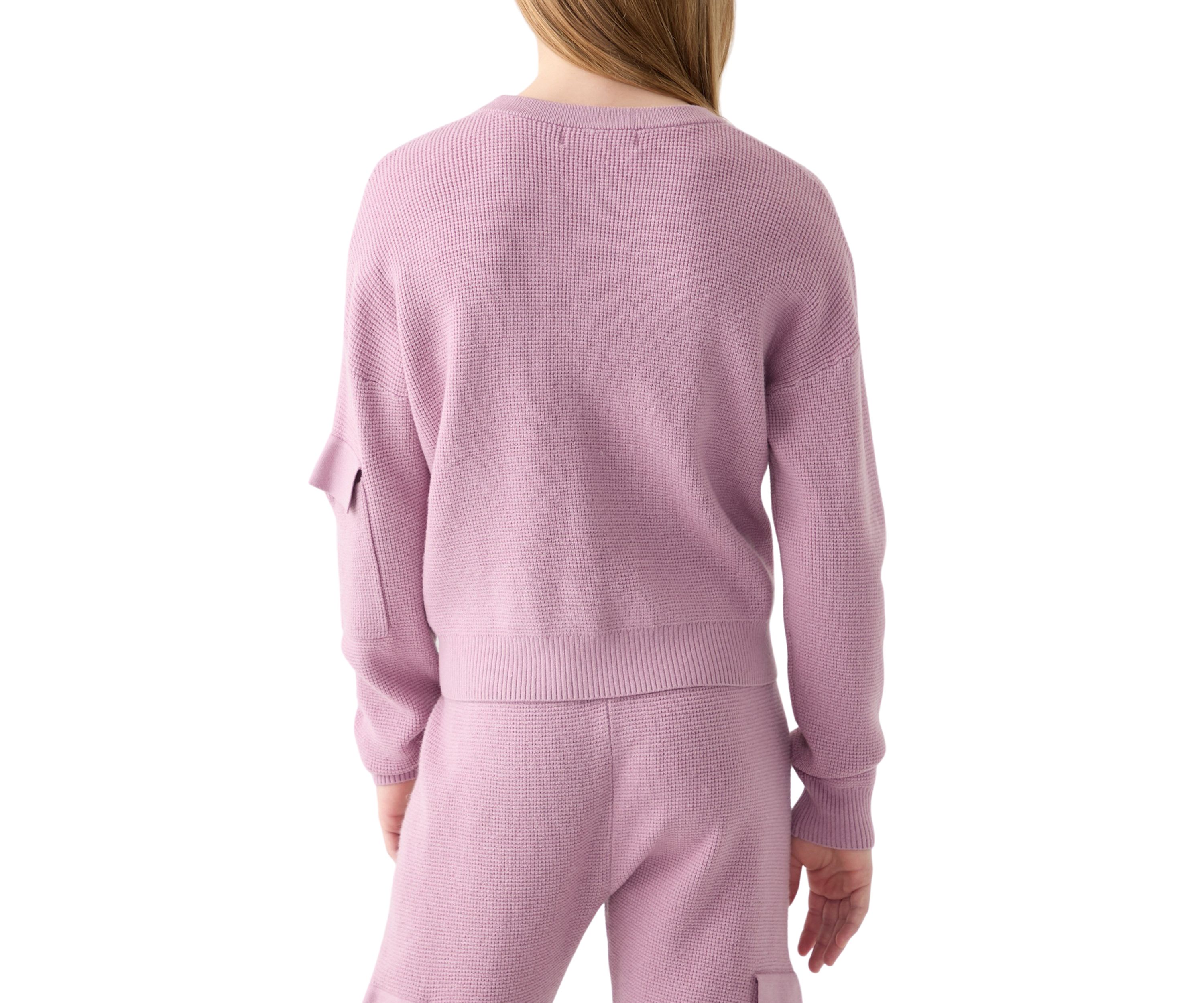 Girls 7-16 Crew Neck Solid Sweater