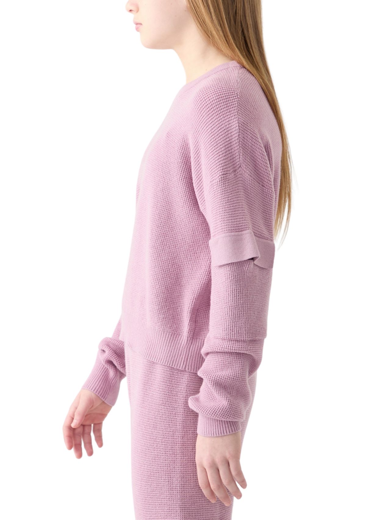 Girls 7-16 Crew Neck Solid Sweater