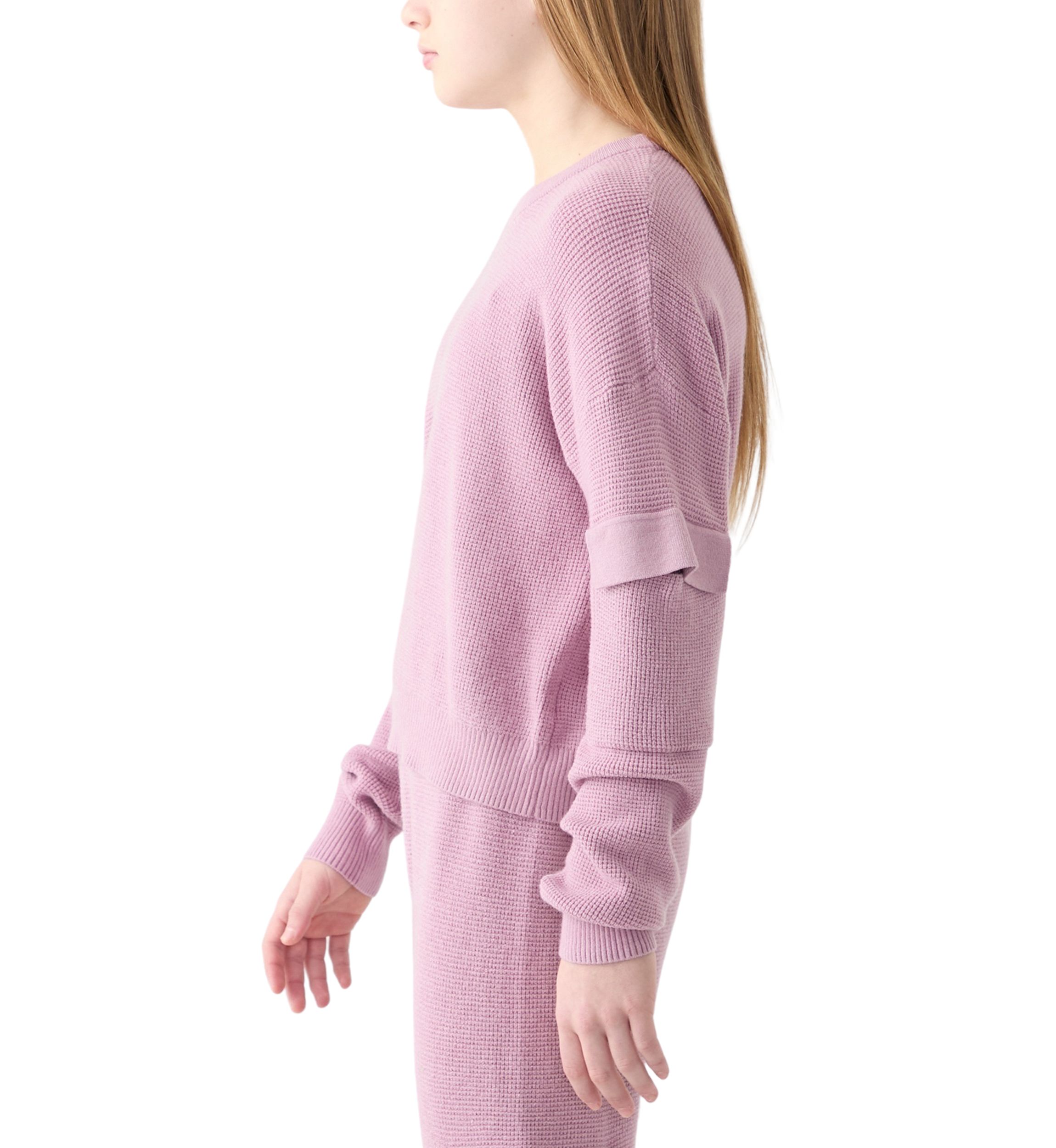 Girls 7-16 Crew Neck Solid Sweater