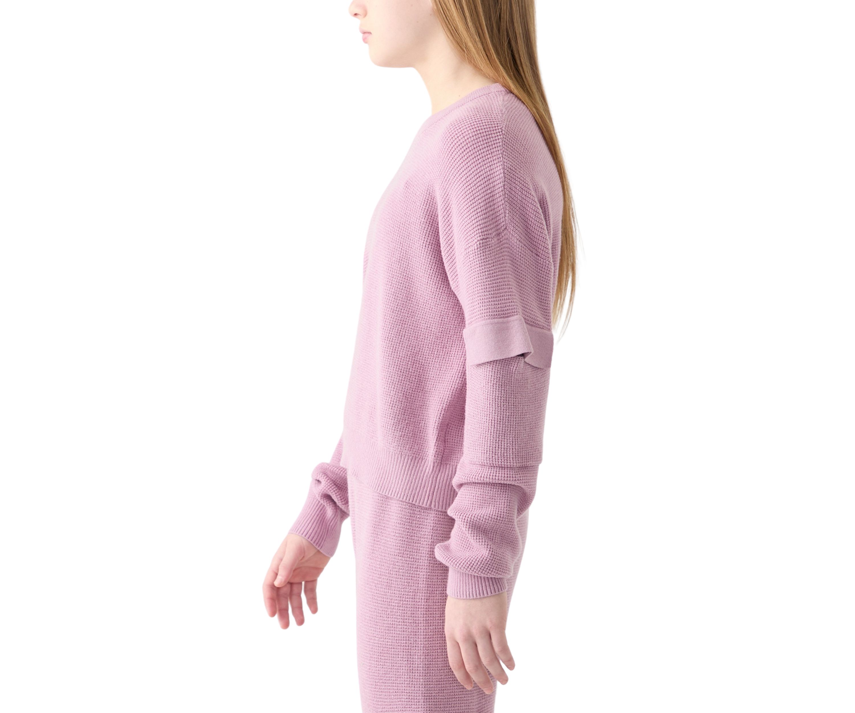 Girls 7-16 Crew Neck Solid Sweater