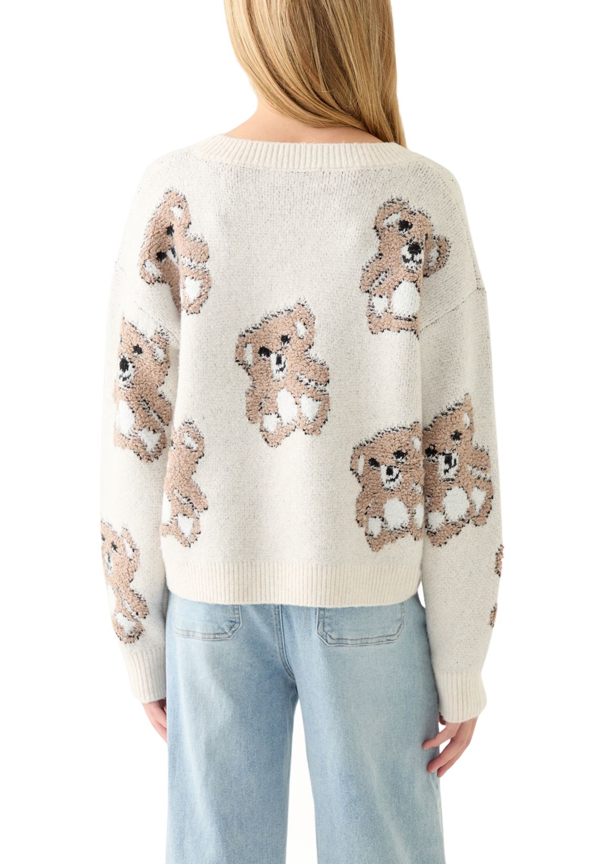 Girls 7-16 Bears Intarsia Sweater