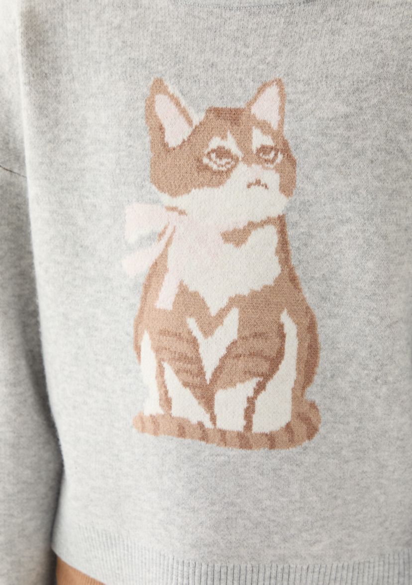 Girl 7-16 Long Sleeve Intarsia Sweater