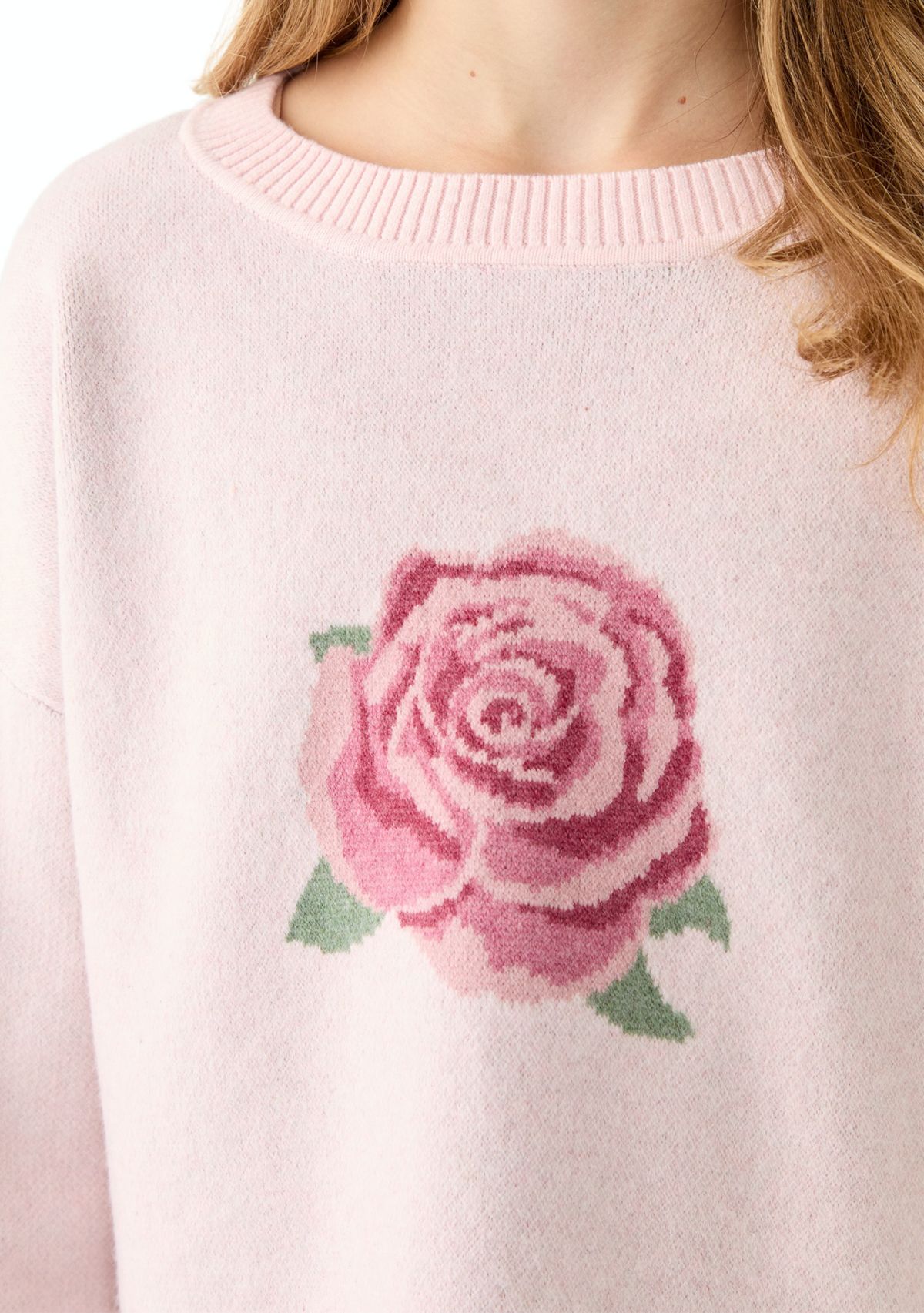 Girl 7-16 Long Sleeve Intarsia Sweater