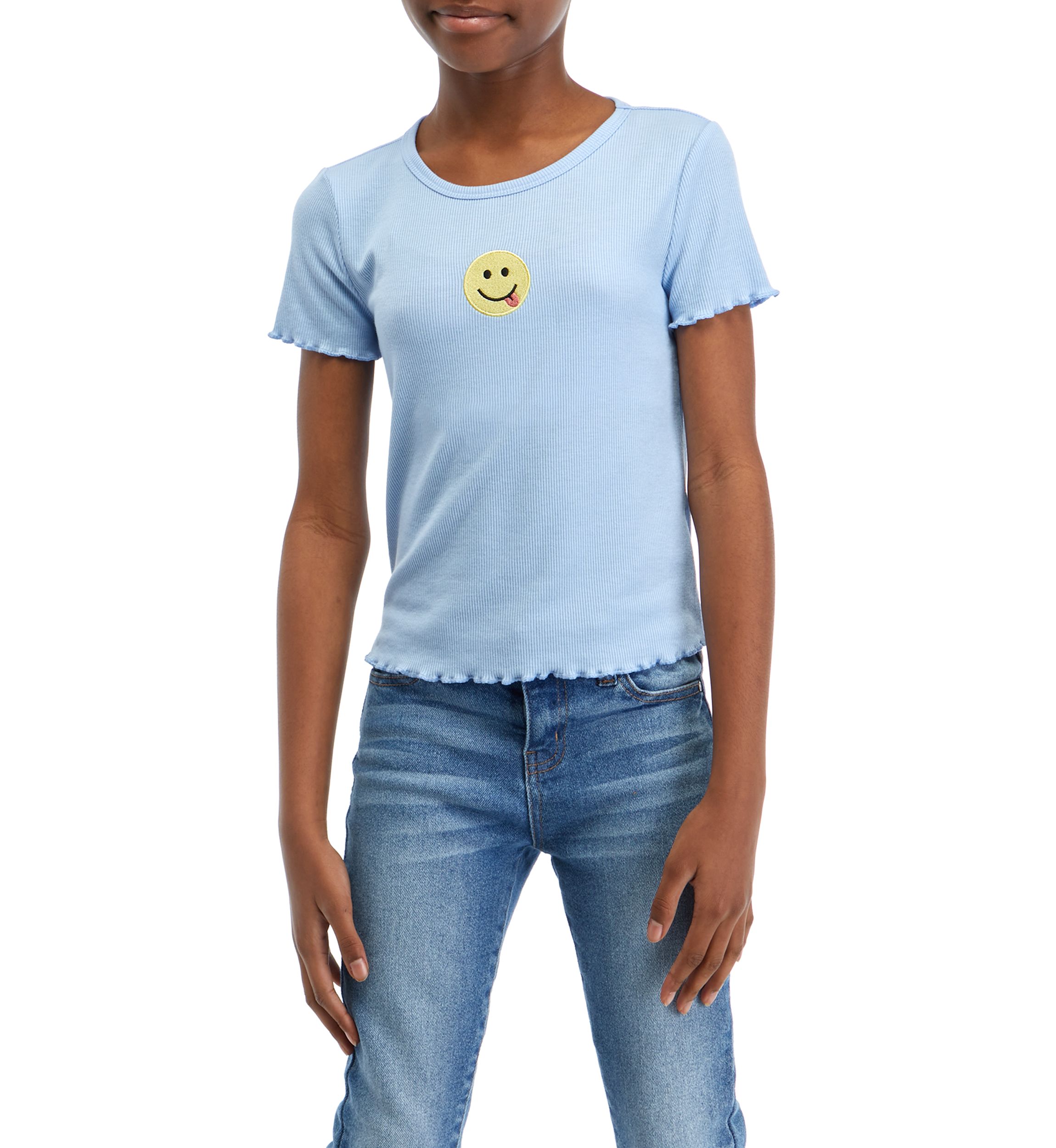 Girls 7-16 Short Sleeve Knit Top