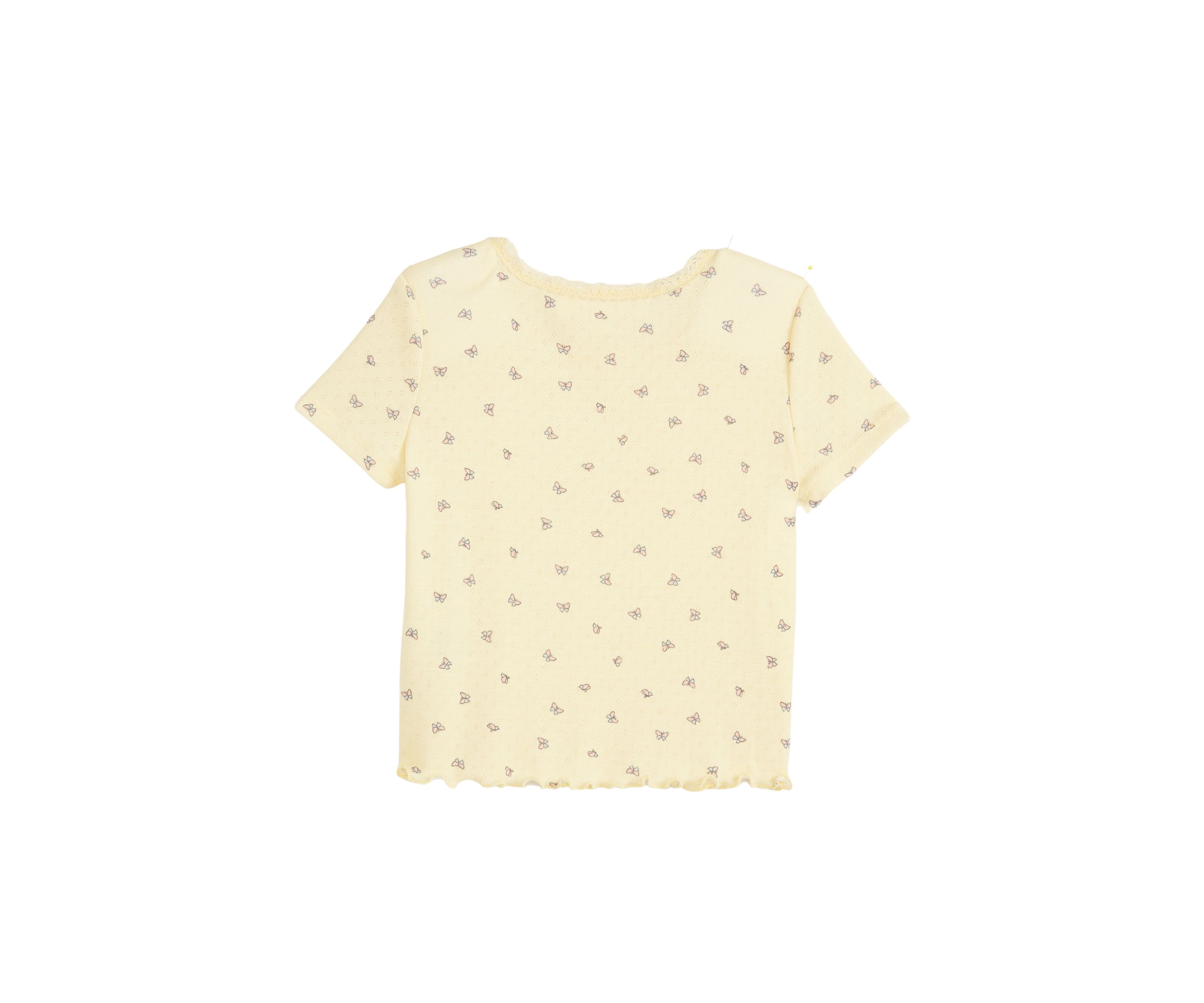 Girls 4-6x Lace Round Neck Top