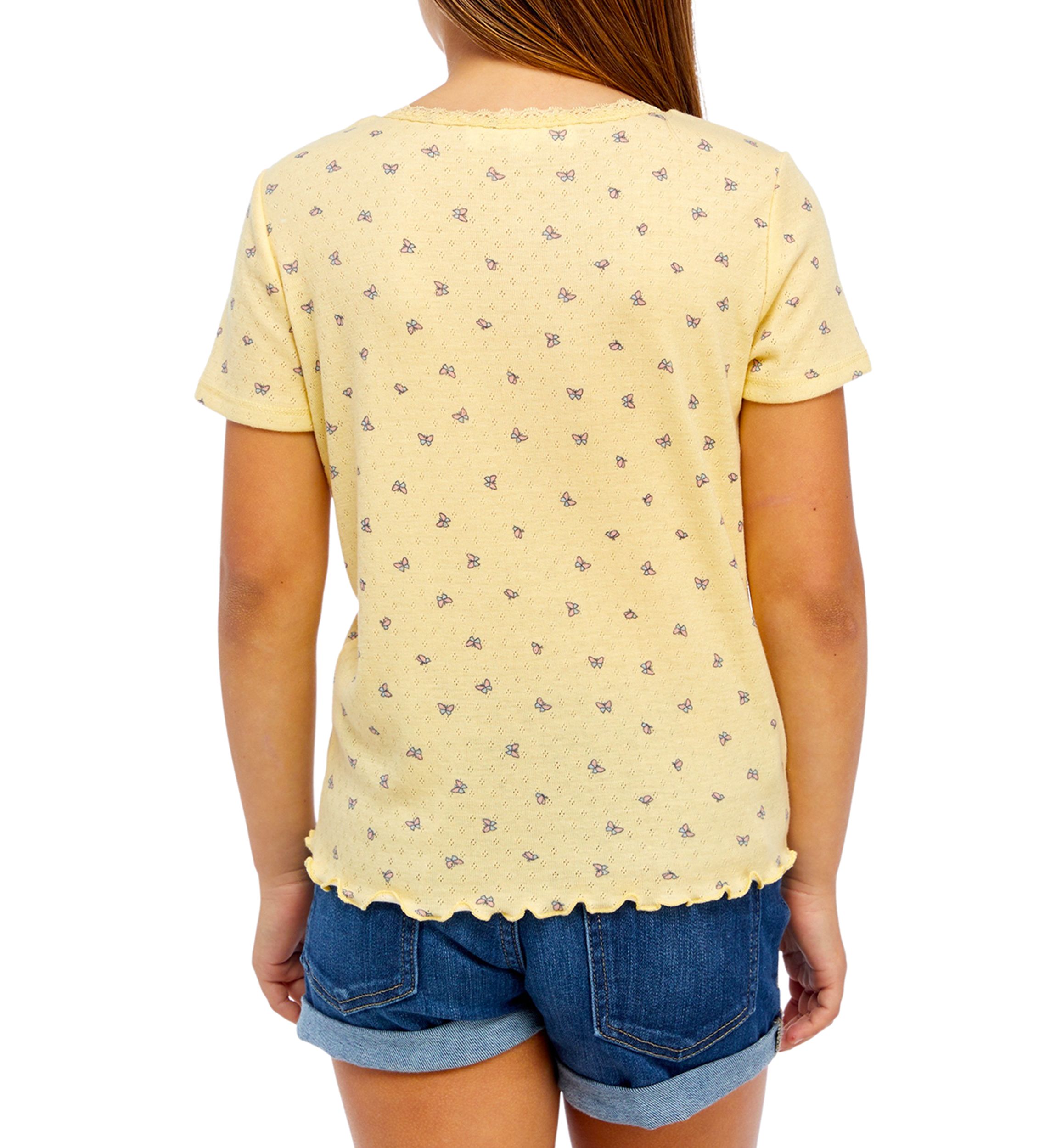 Girls 7-16 Lace Crew Neck Top