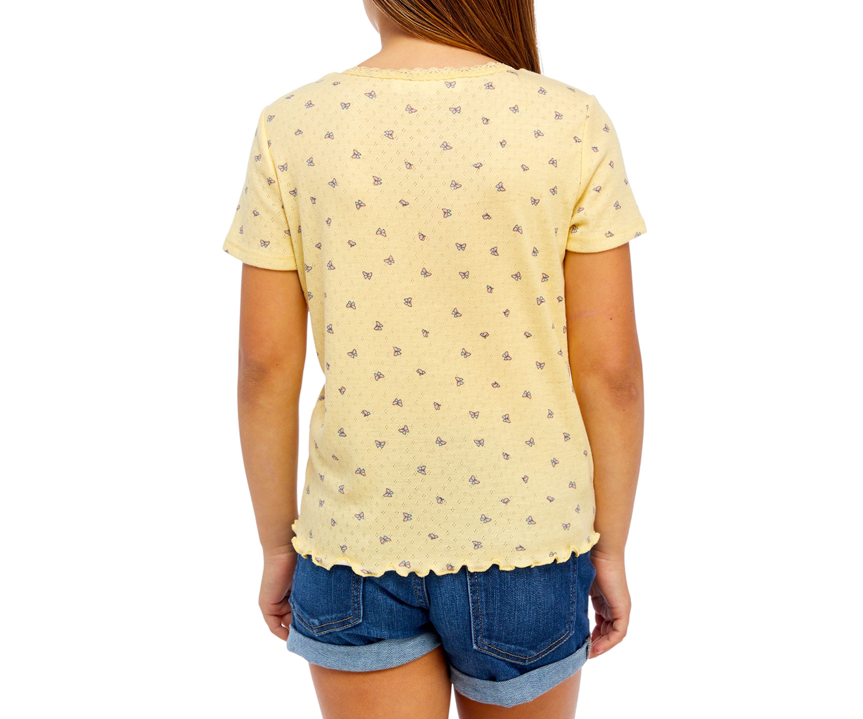 Girls 7-16 Lace Crew Neck Top