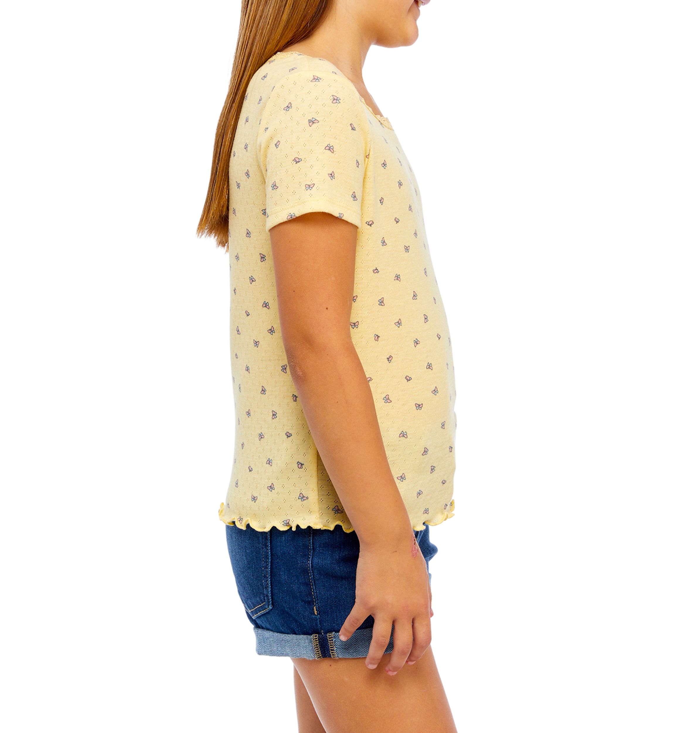 Girls 7-16 Lace Crew Neck Top