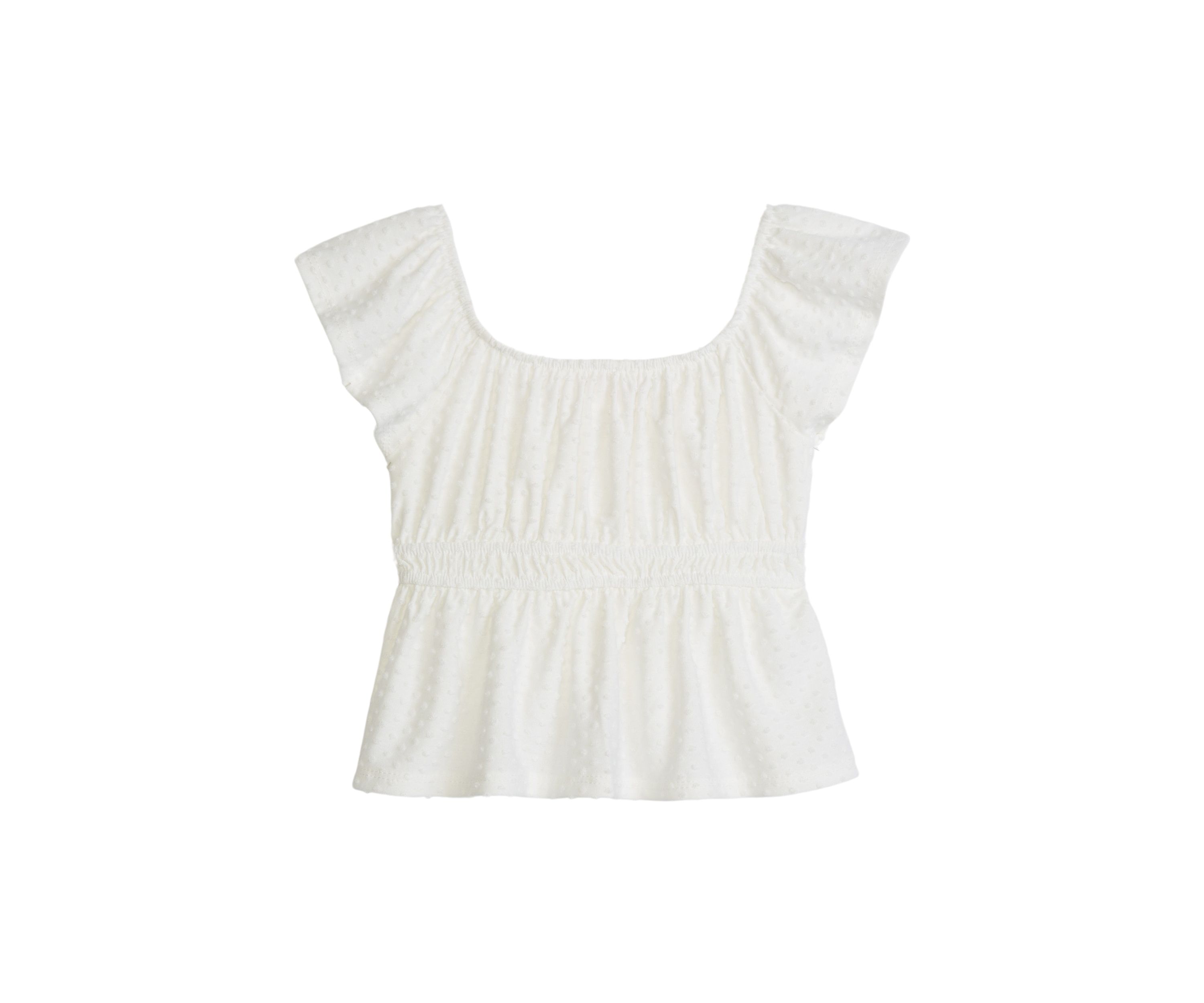 Girls 4-6x Cinch Waist Flutter Sleeve Top