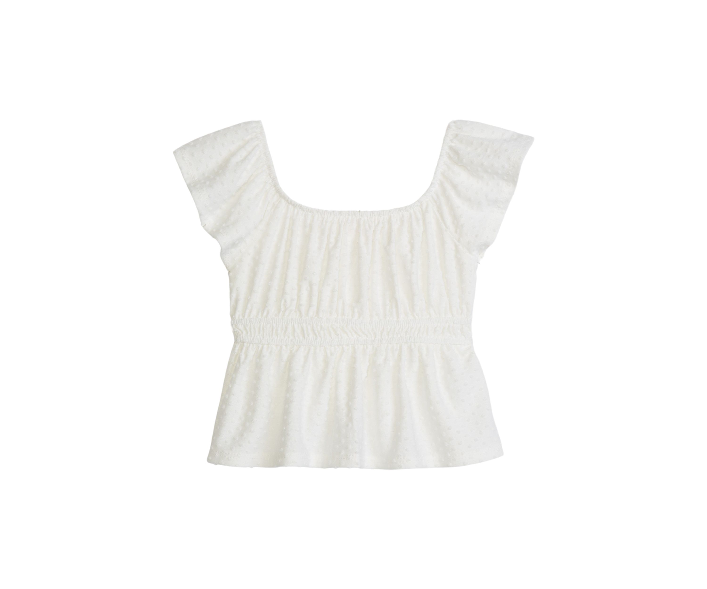 Girls 4-6x Cinch Waist Flutter Sleeve Top