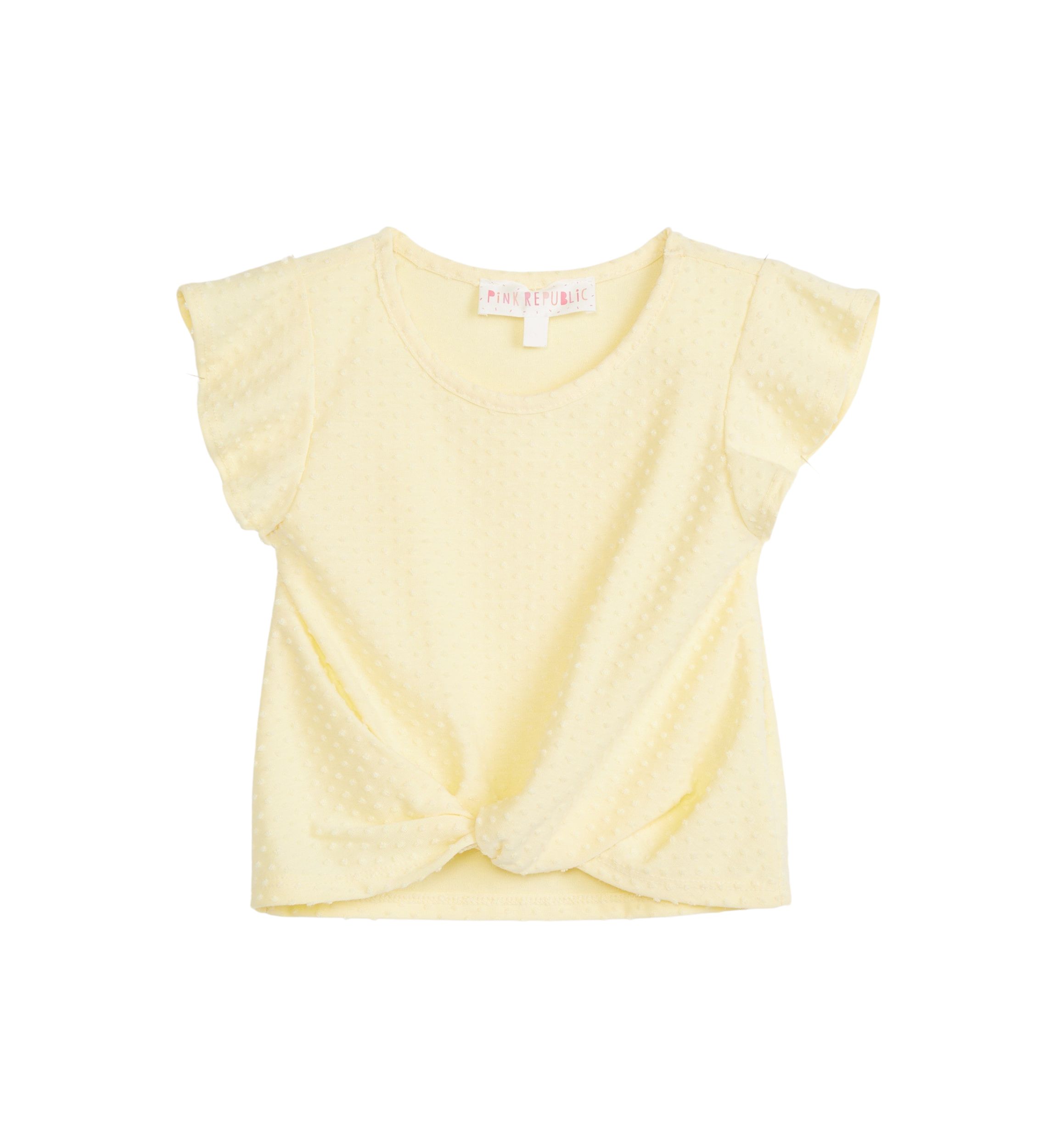 Girls 4-6x Twist Front Flutter Sleeve Top
