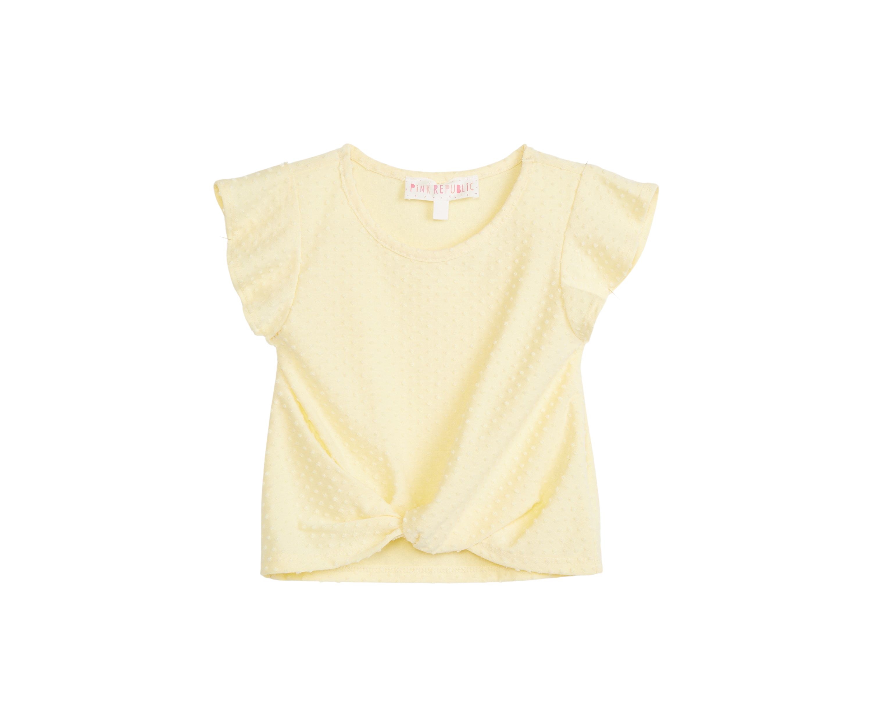 Girls 4-6x Twist Front Flutter Sleeve Top
