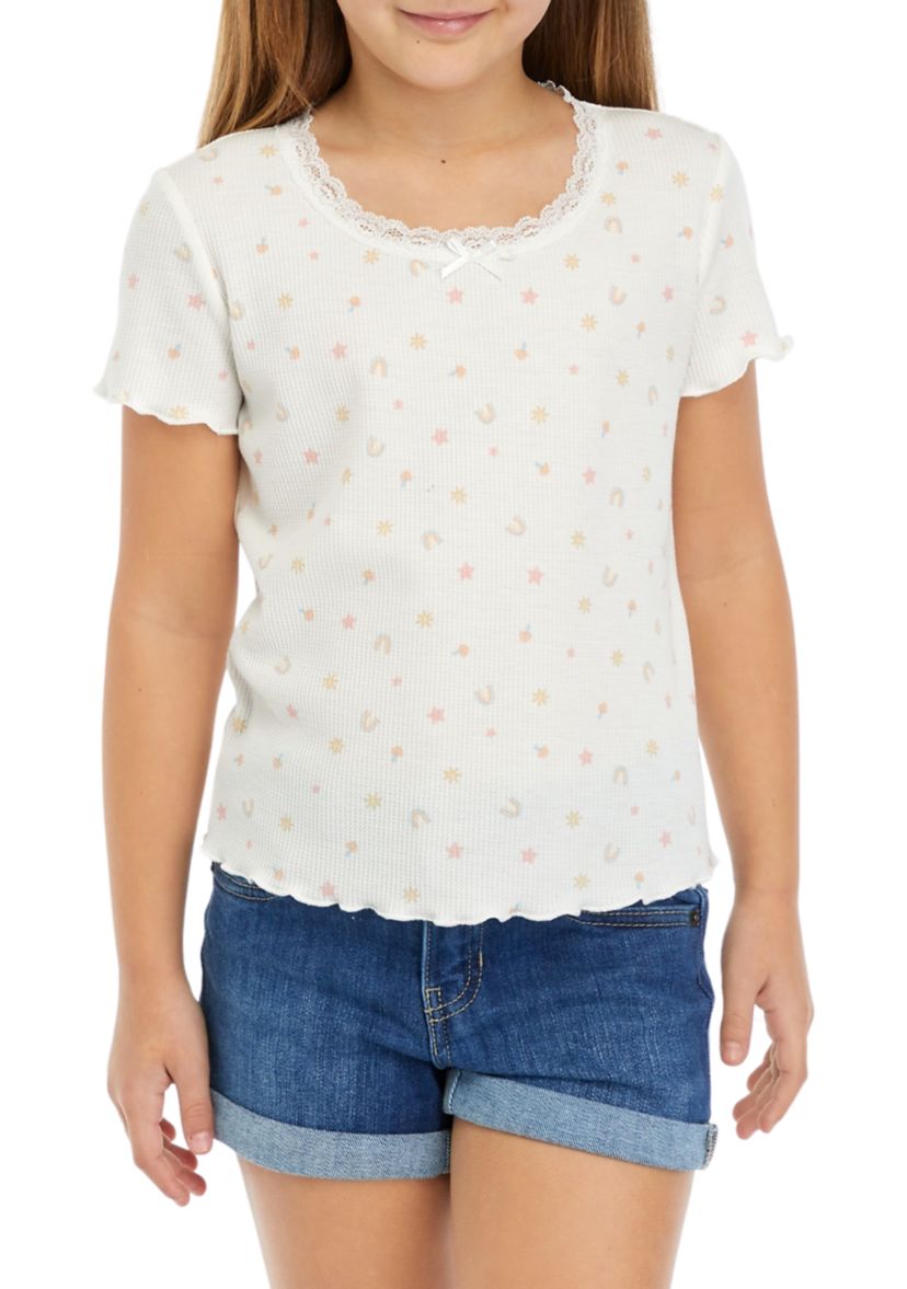 Girls 7-16 Lace Scoop Neck Top