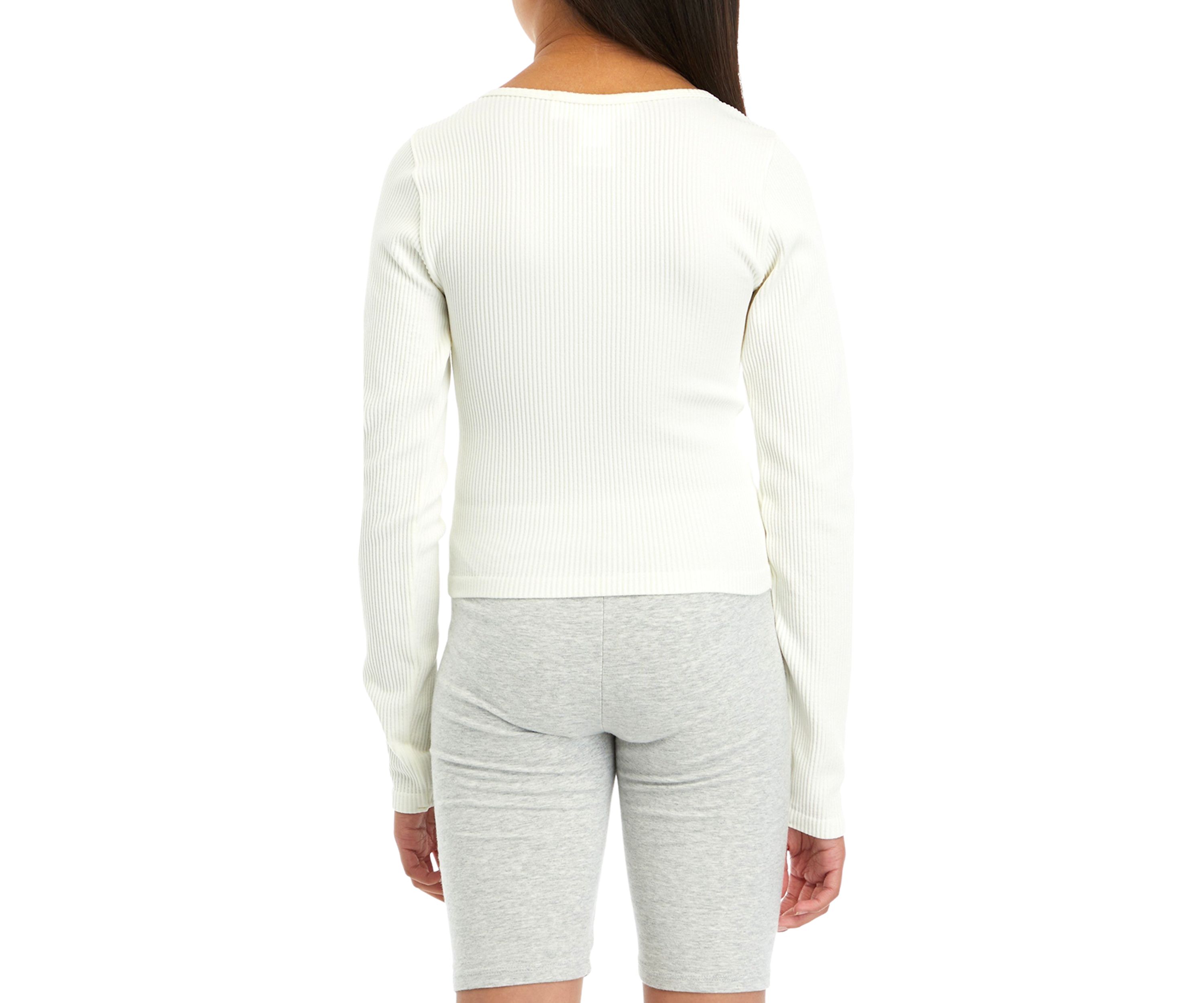 Girls 7-16 Long Sleeve Scoop Neck Seamless Top 