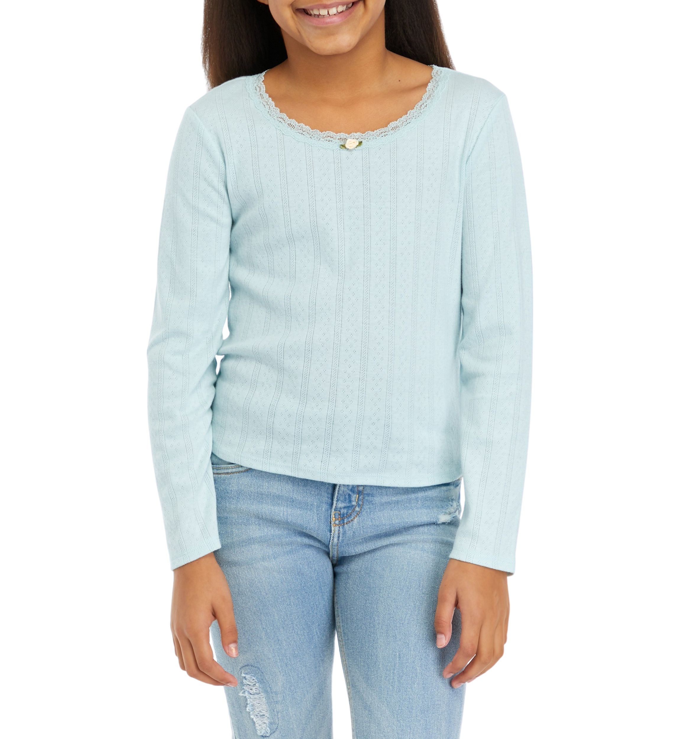 Girls 7-16 Lace Scoop Neck Top