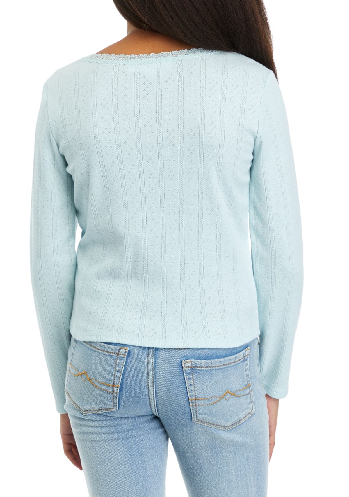 Girls 7-16 Lace Scoop Neck Top