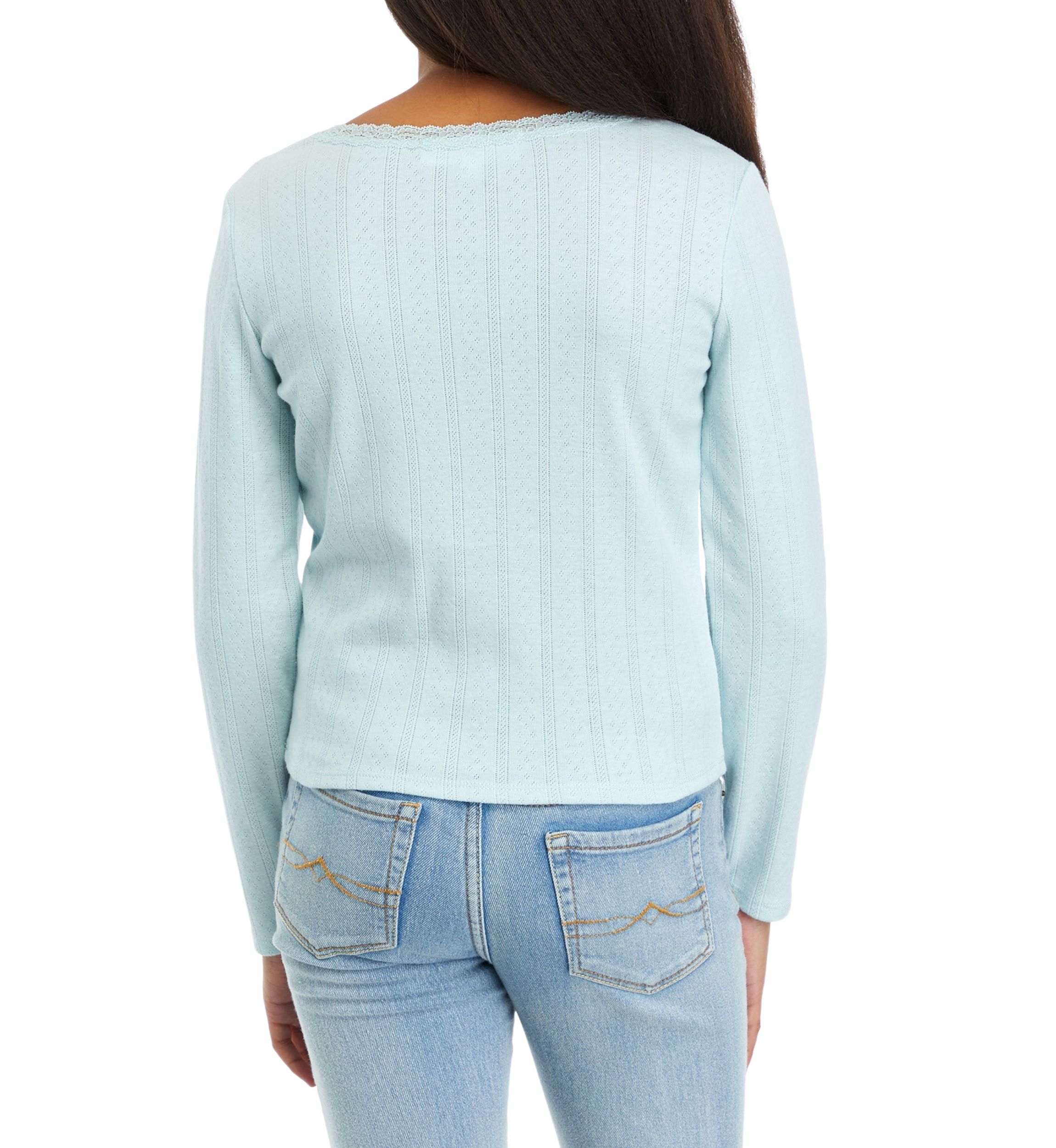 Girls 7-16 Lace Scoop Neck Top