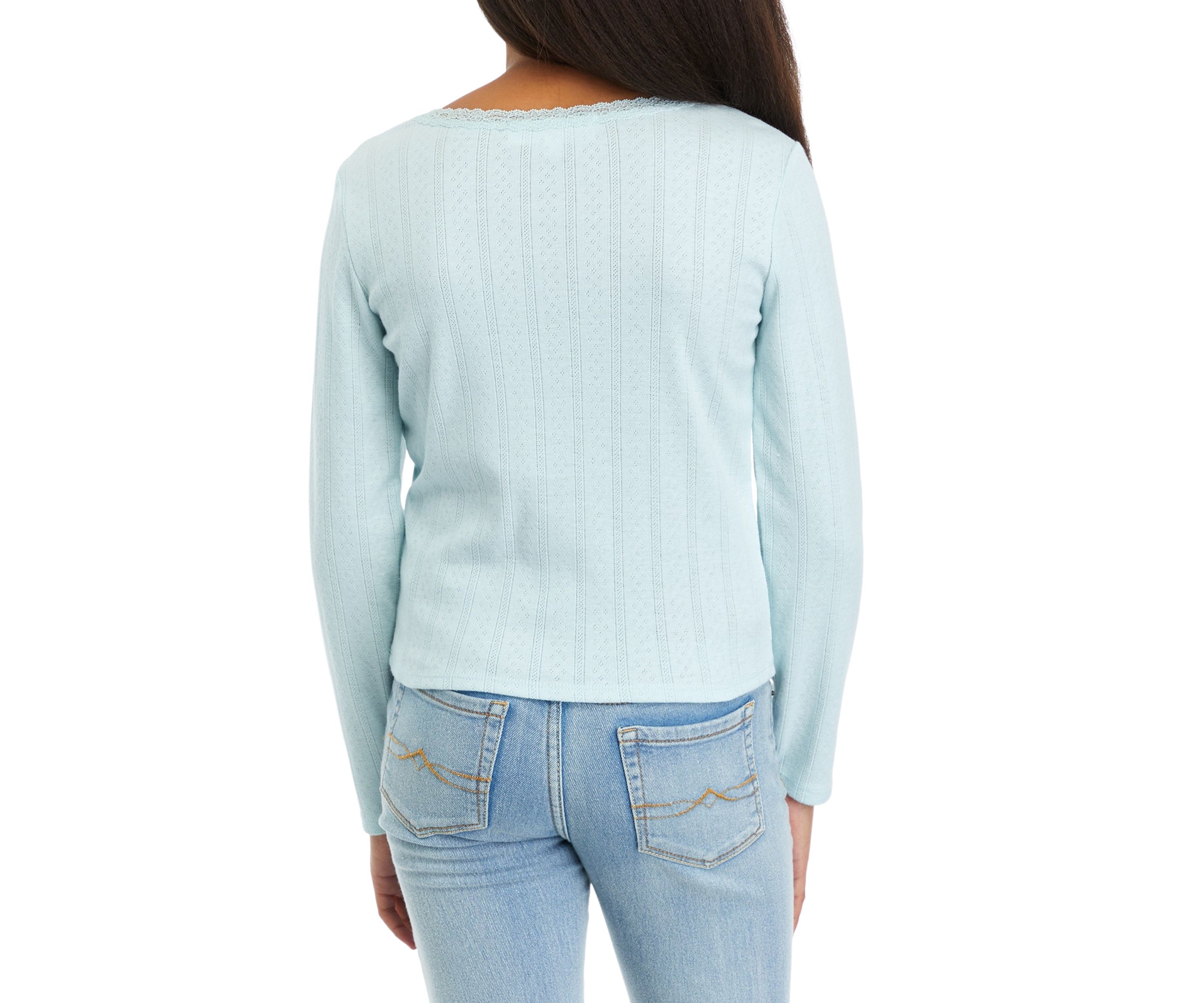 Girls 7-16 Lace Scoop Neck Top