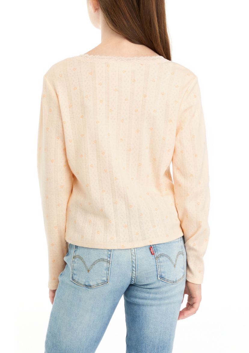 Girls 7-16 Lace Scoop Neck Top