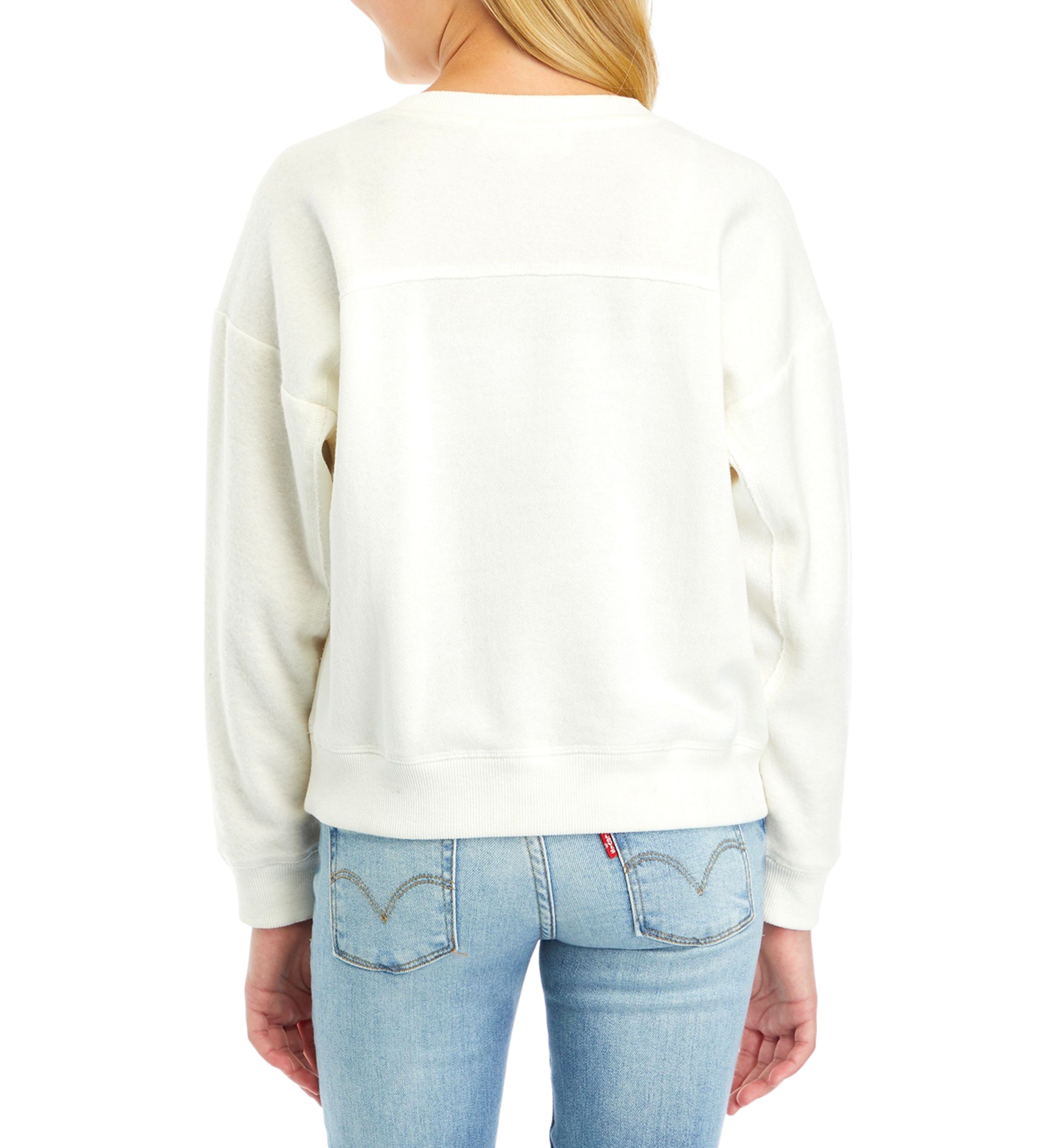Girls 7-16 Oversized Crew Neck Sweatshirt with Panels 