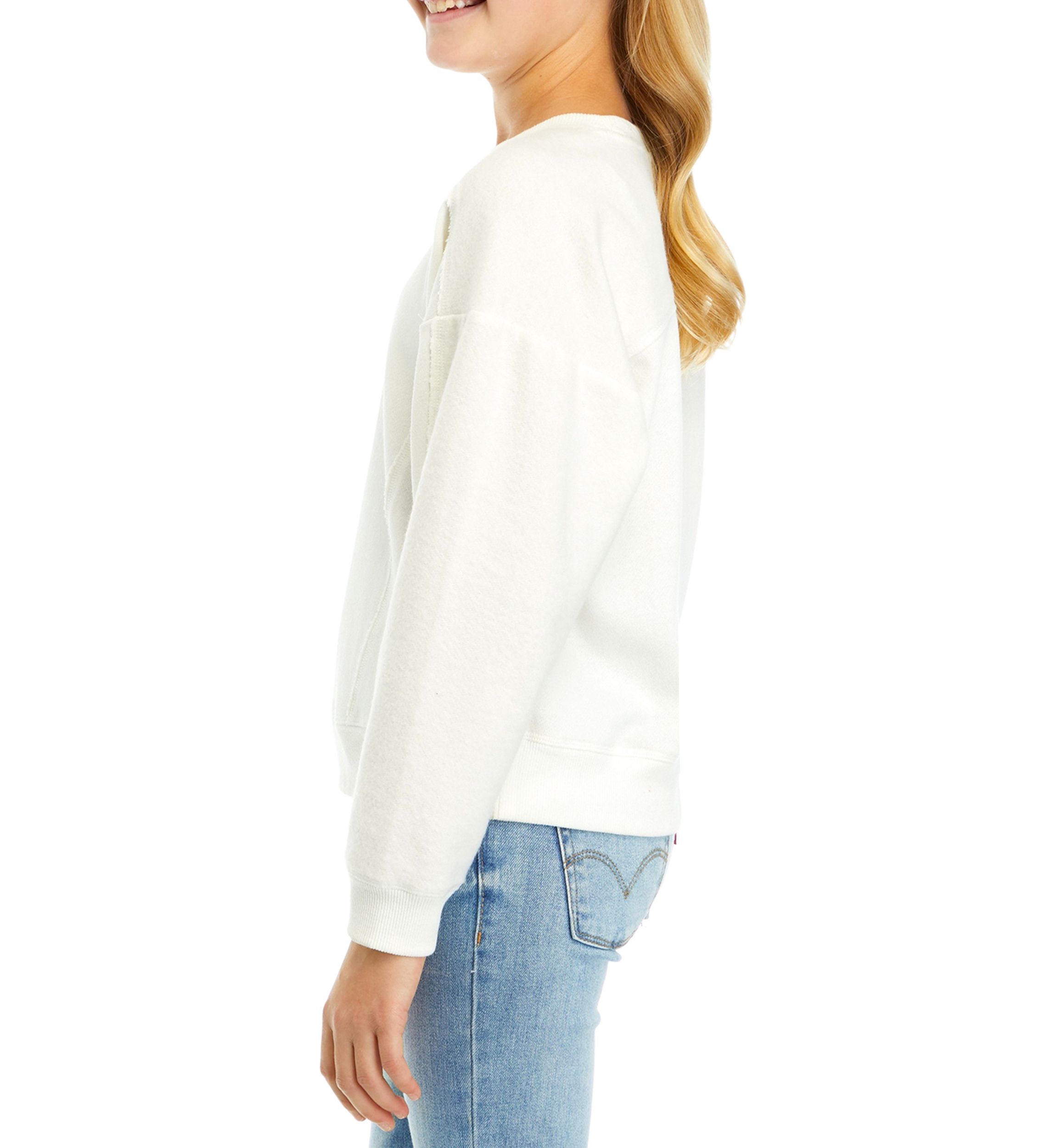Girls 7-16 Oversized Crew Neck Sweatshirt with Panels 