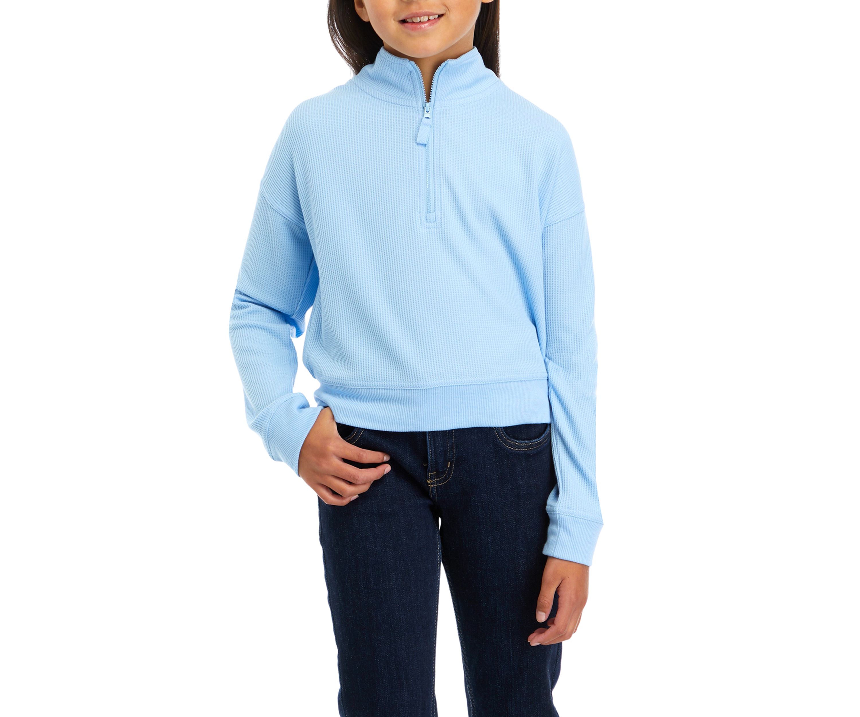 Girls 7-16 Long Sleeve Quarter Zip Sweatshirt 