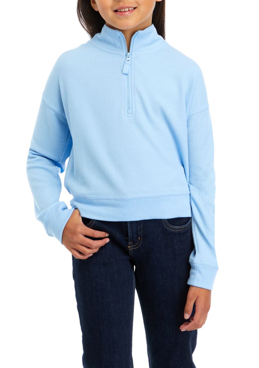 Girls 7-16 Long Sleeve Quarter Zip Sweatshirt 