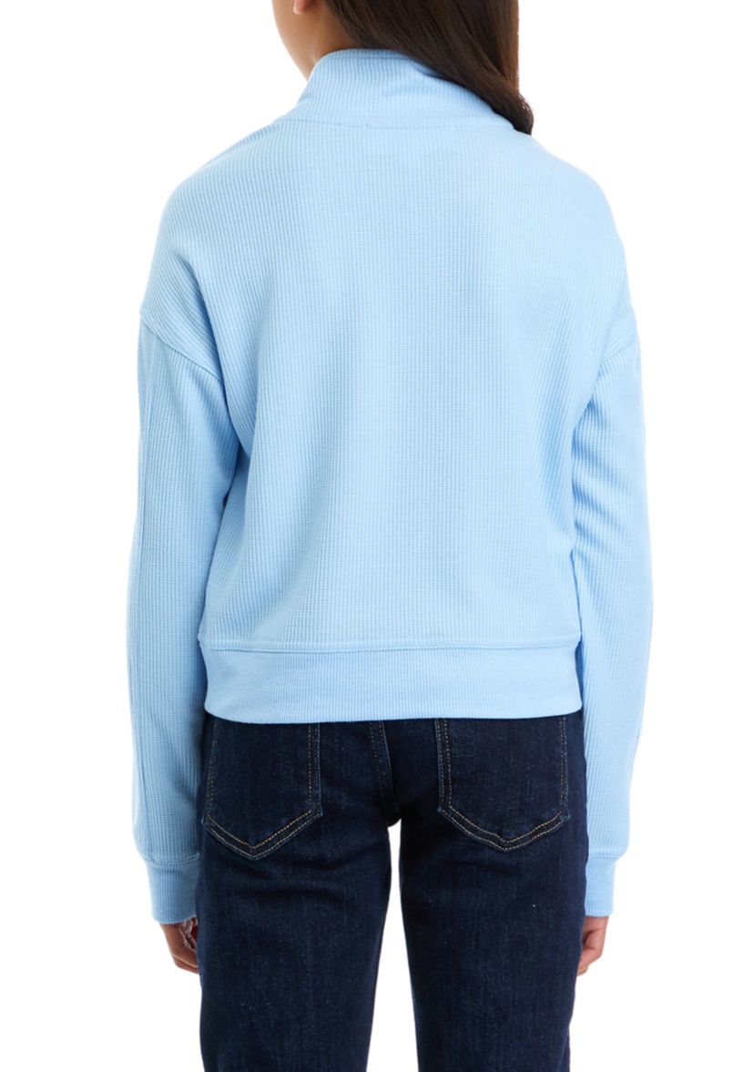 Girls 7-16 Long Sleeve Quarter Zip Sweatshirt 