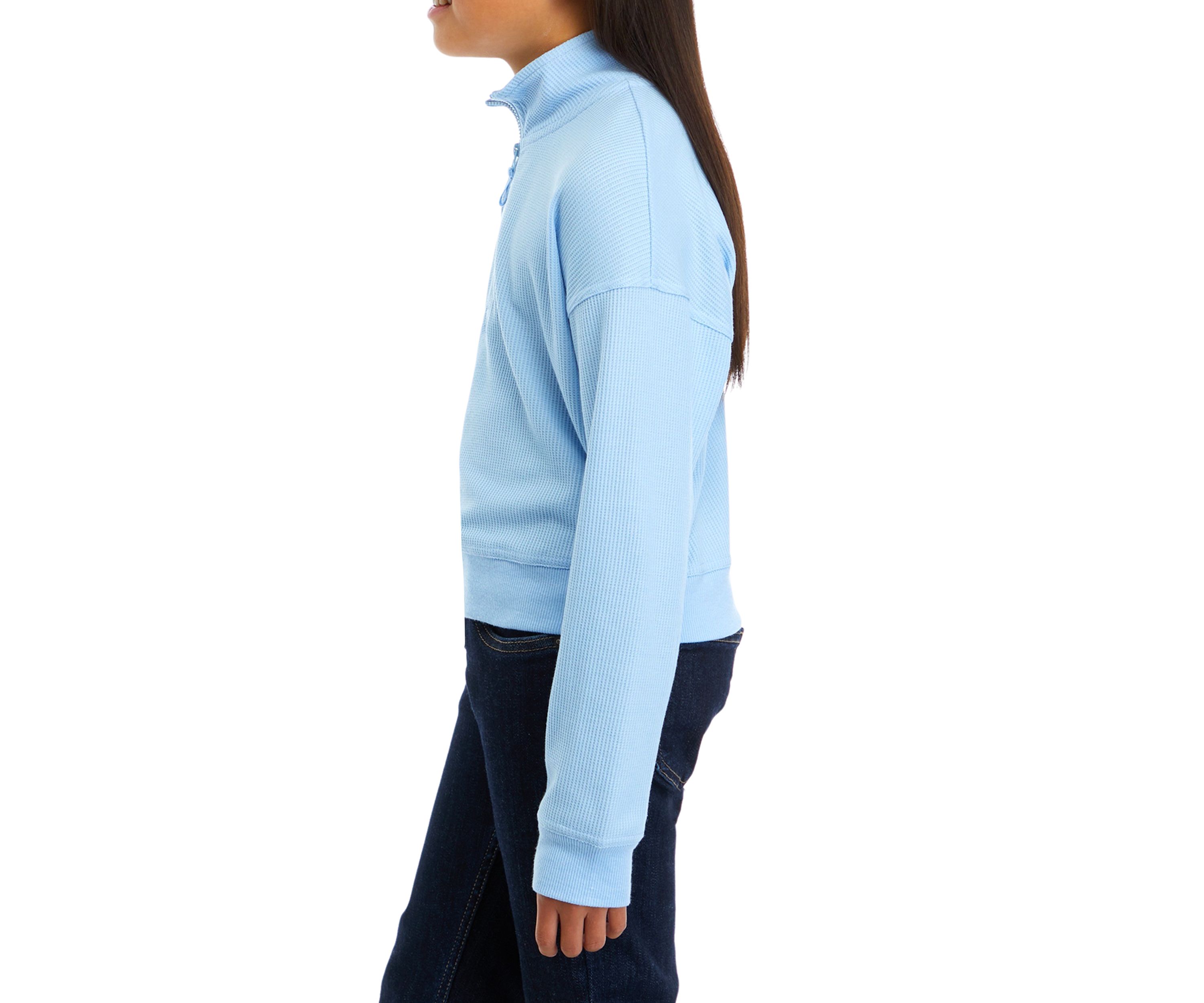 Girls 7-16 Long Sleeve Quarter Zip Sweatshirt 