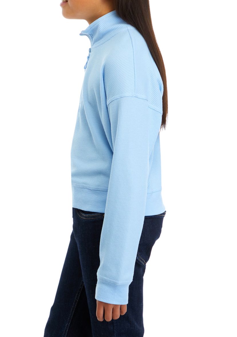 Girls 7-16 Long Sleeve Quarter Zip Sweatshirt 