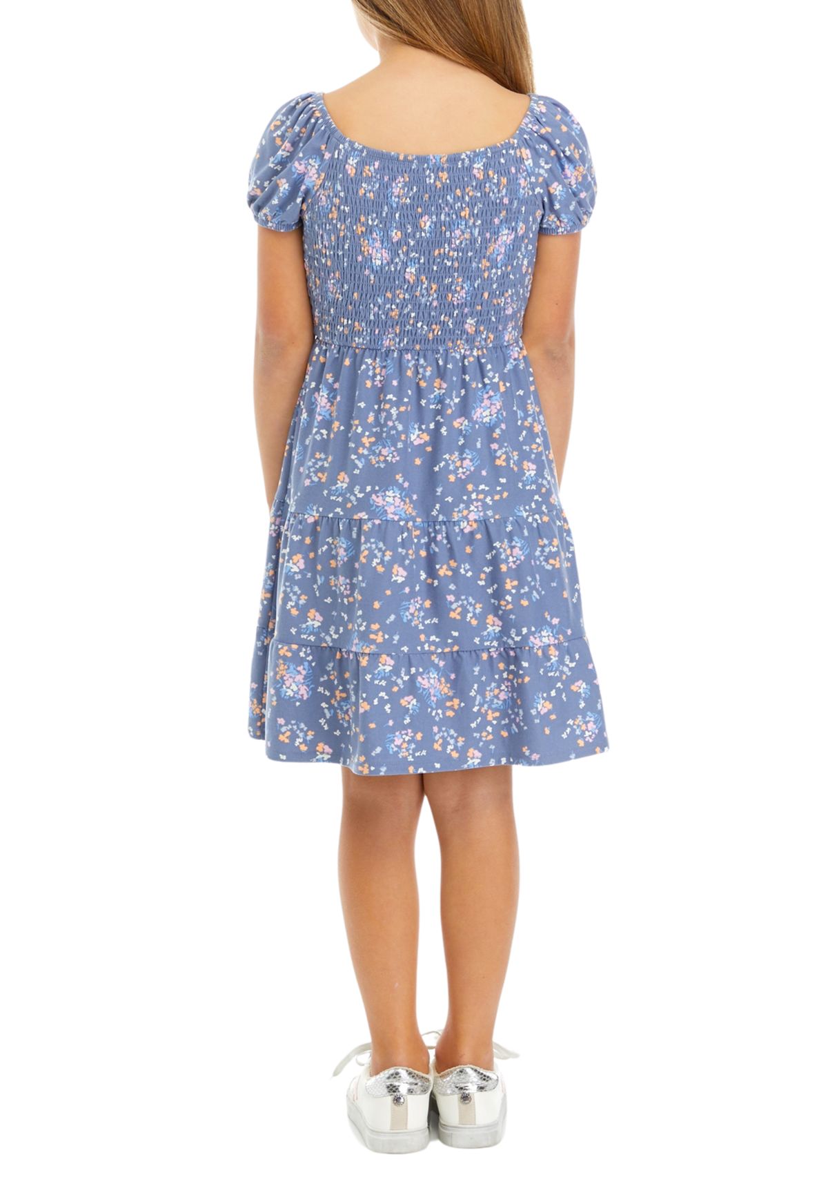 Girls 7-16 Puff Sleeve Floral Dress