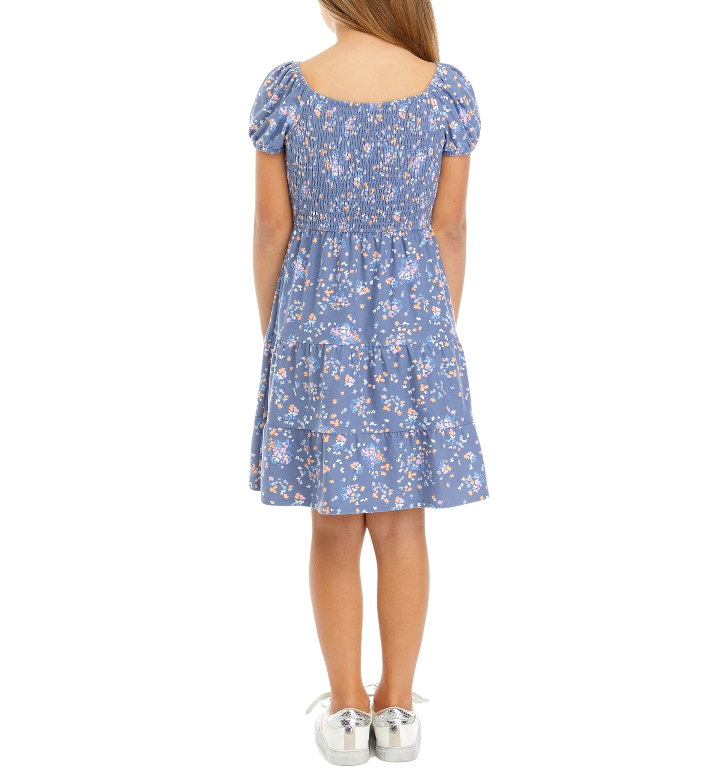 Girls 7-16 Puff Sleeve Floral Dress