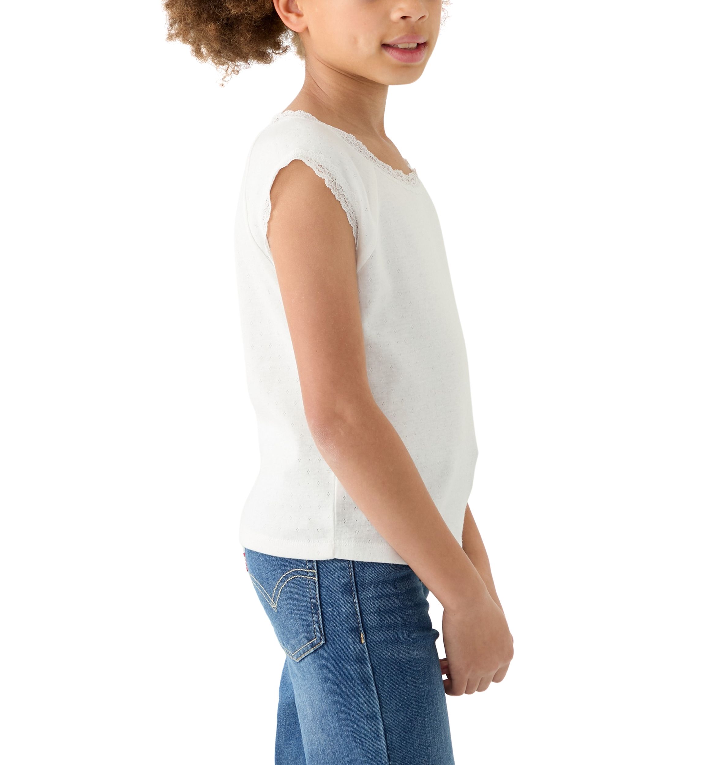 Girls 7-16 Solid Lace Top