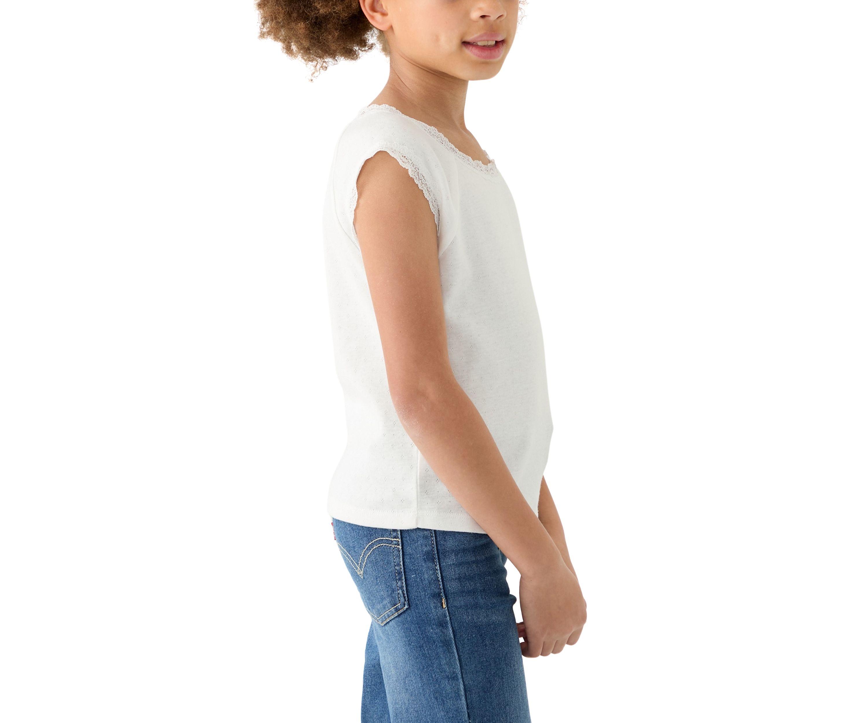 Girls 7-16 Solid Lace Top